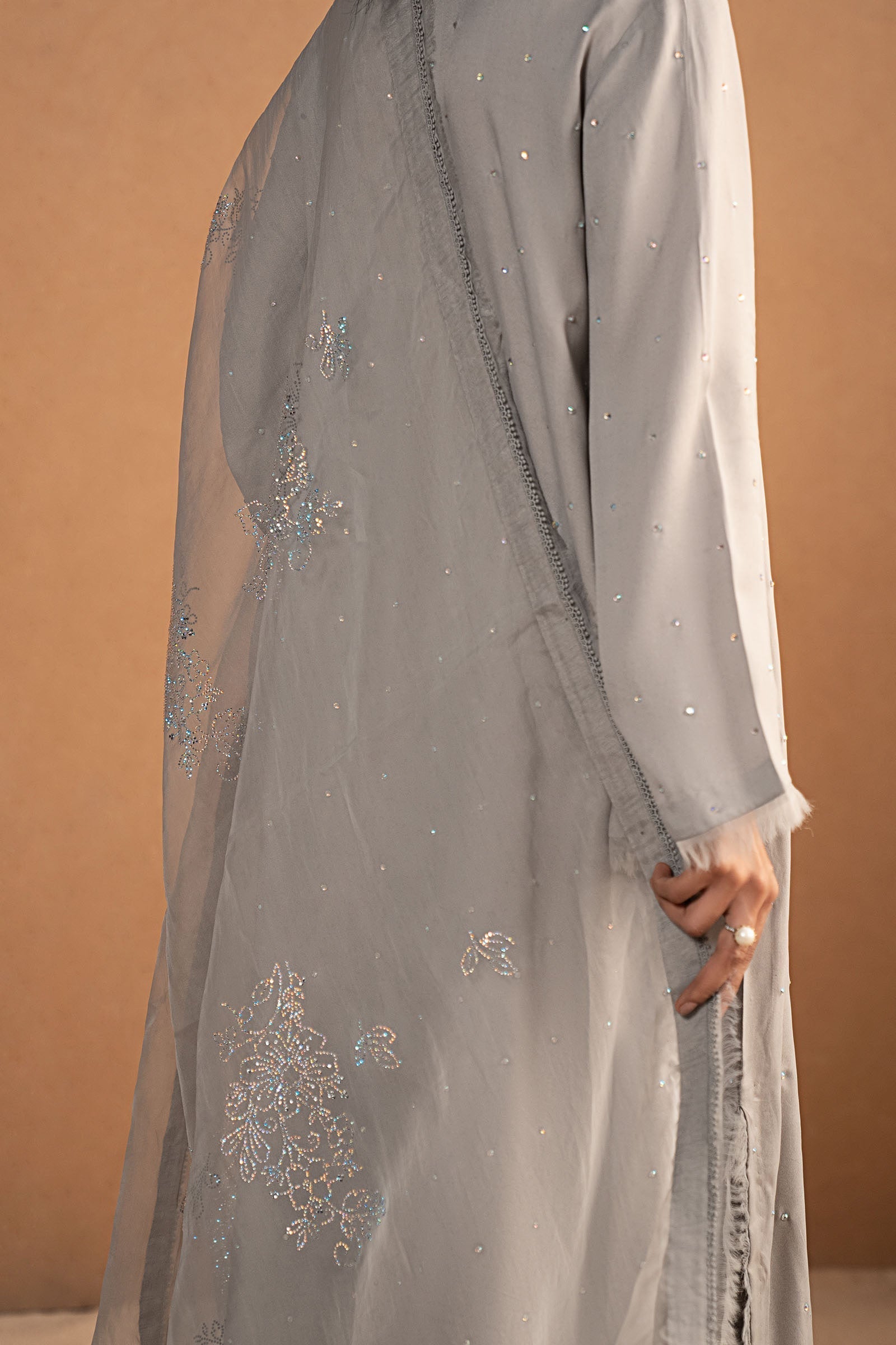 Maria B | Pre Fall 25 | MBS-W25-13-Light Grey - House Of Hania