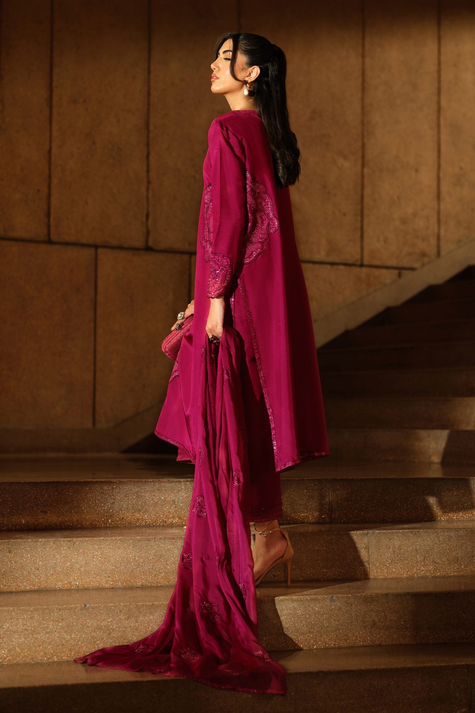 Maria B | Pre Fall 25 | MBS-W25-22-Shocking Pink - House Of Hania