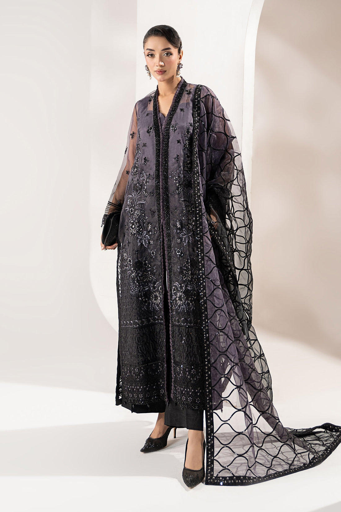 Maria B | Pre Fall 25 | Organza Suit-W25-34 - House Of Hania