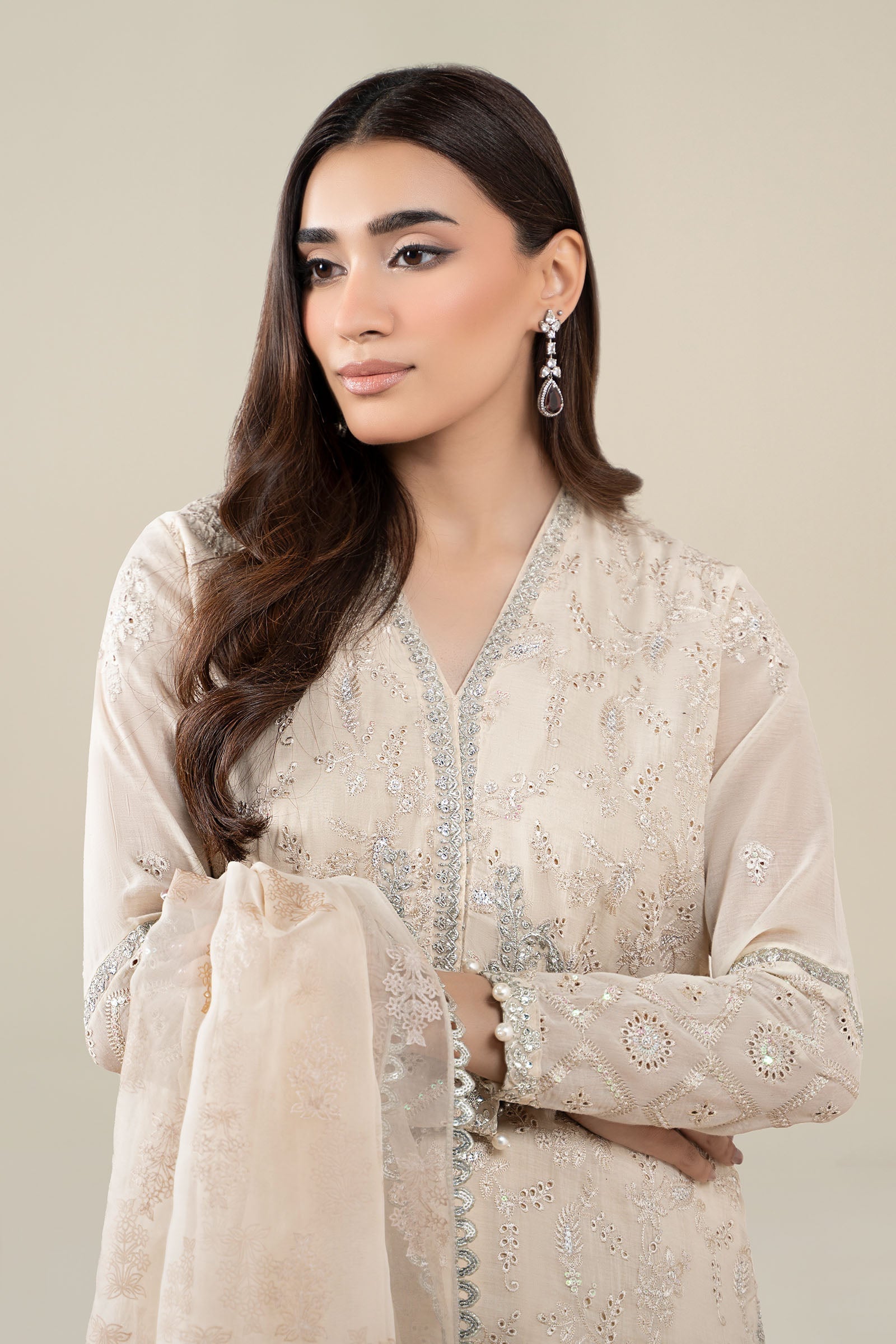 Maria B | Pre Fall 25 | Paper Cotton Suit 17 - House Of Hania