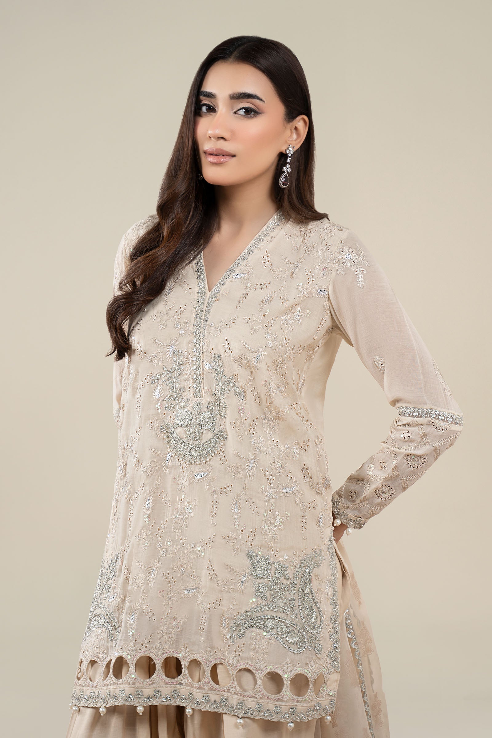 Maria B | Pre Fall 25 | Paper Cotton Suit 17 - House Of Hania