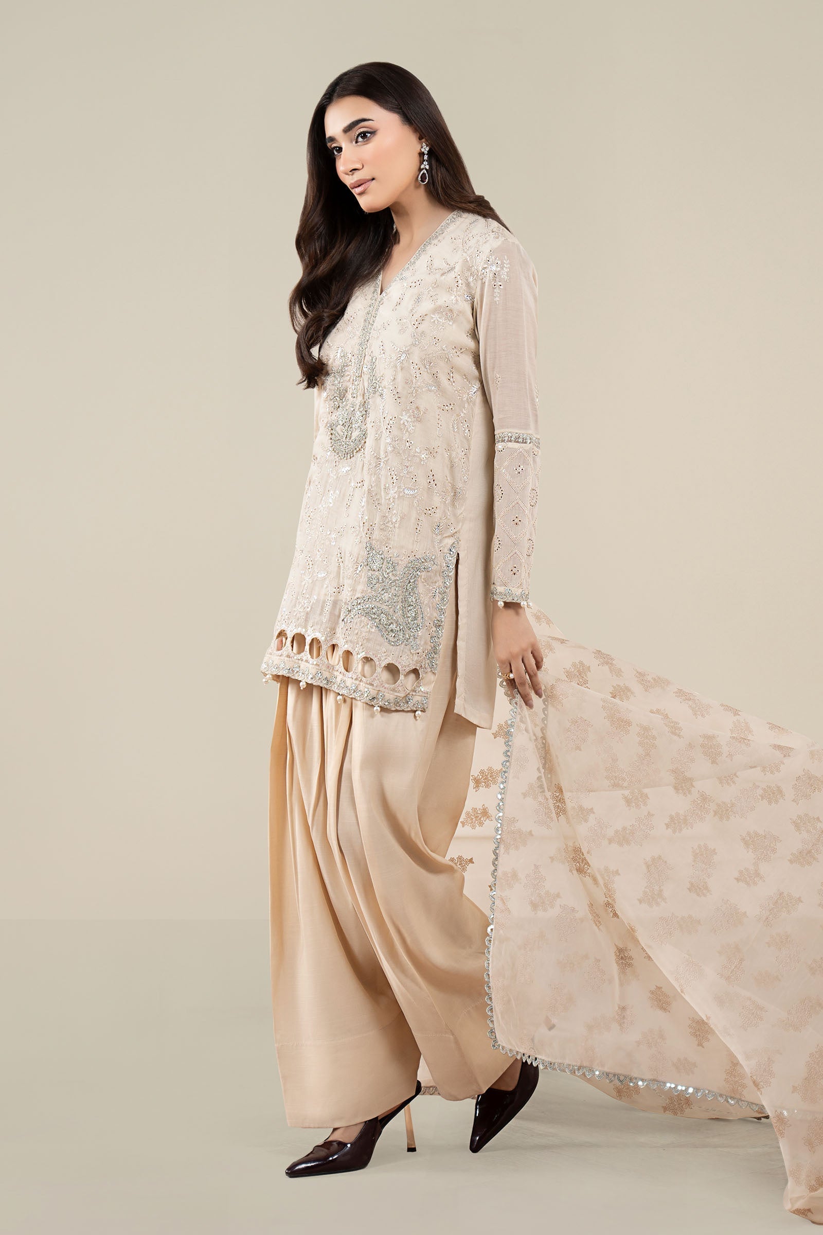 Maria B | Pre Fall 25 | Paper Cotton Suit 17 - House Of Hania
