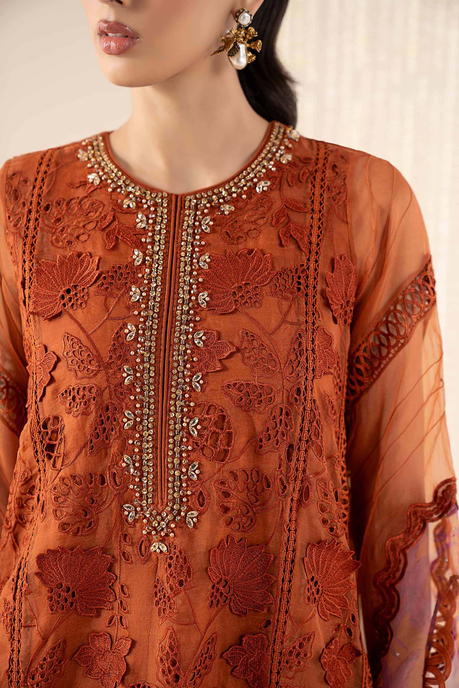 Maria B | Pre Fall 25 | SF-EA25-05-Mustard - House Of Hania