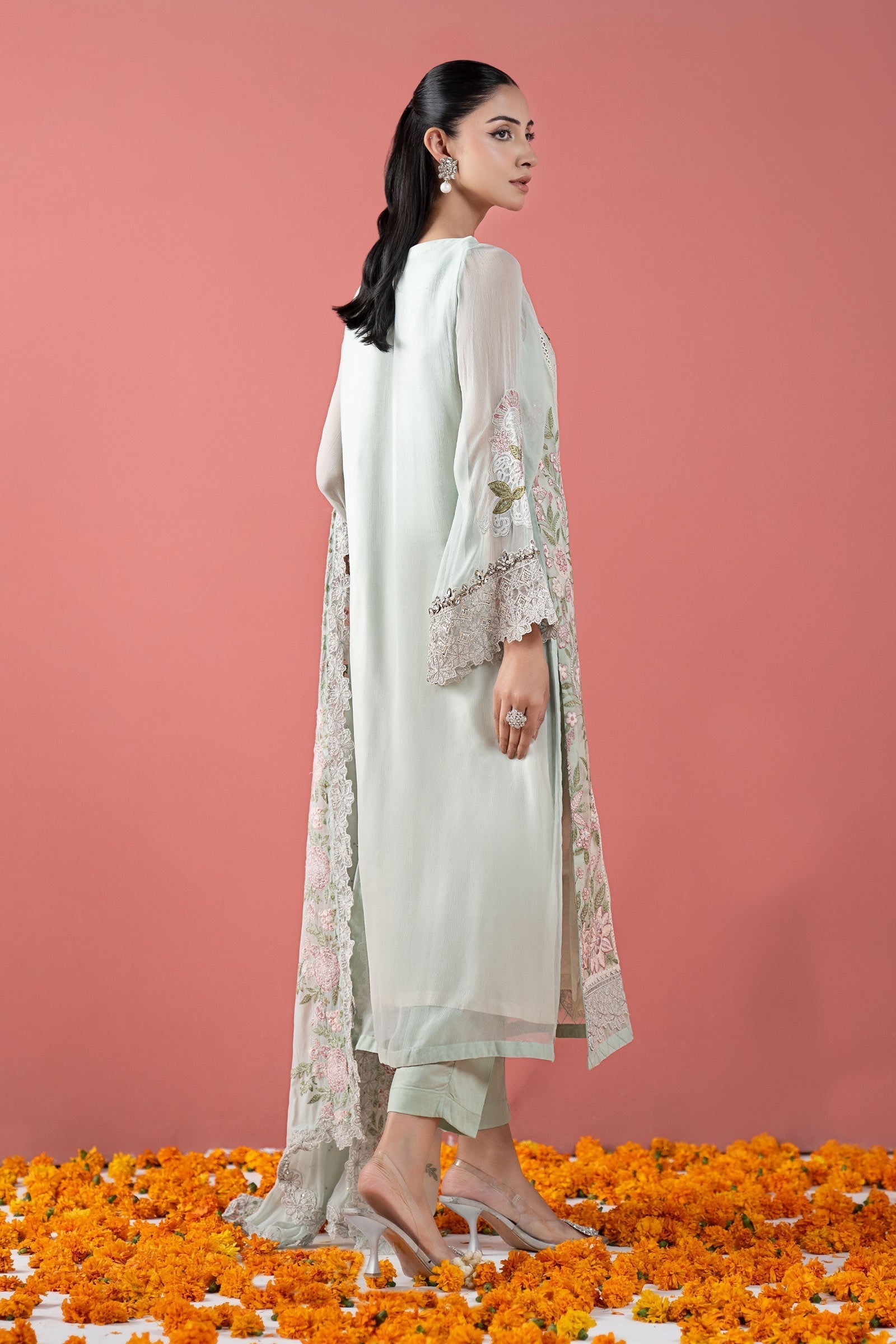Maria B | Pre Fall 25 | SF-EF25-41-Sea Green - House Of Hania