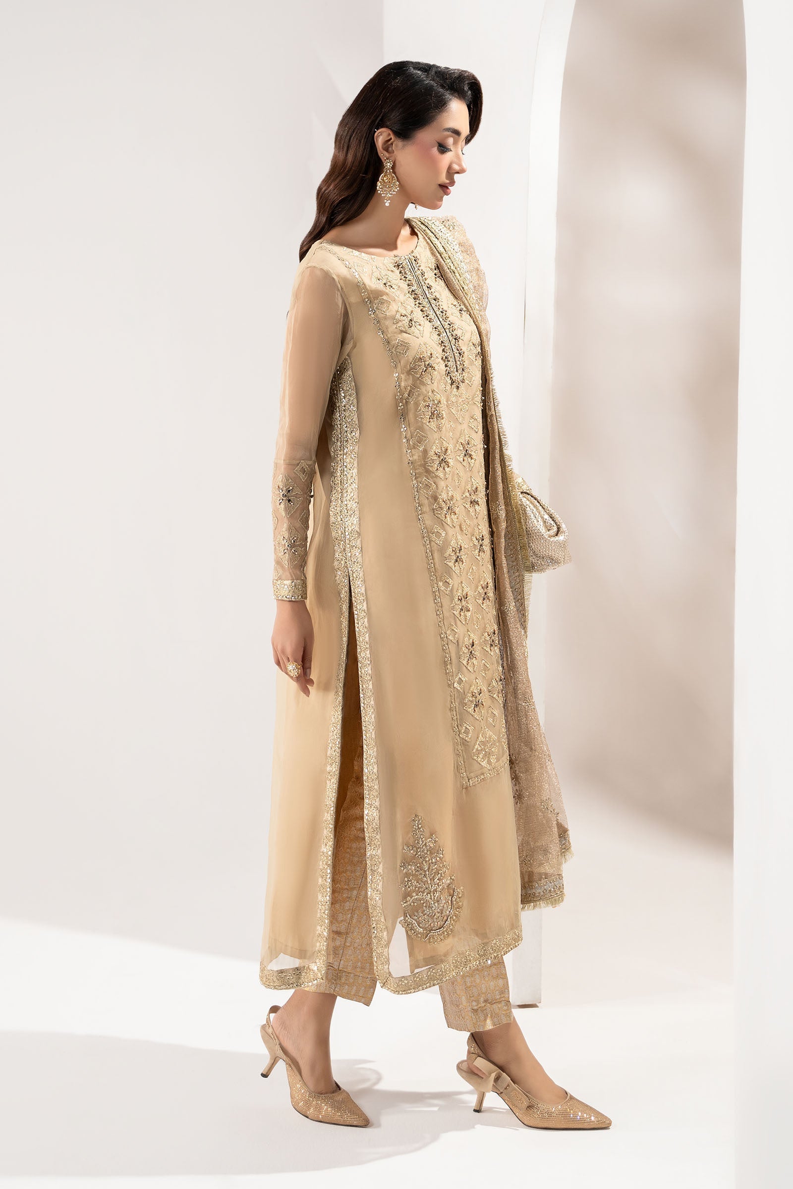 Maria B | Pre Fall 25 | SF-W24-31-BEIGE - House Of Hania