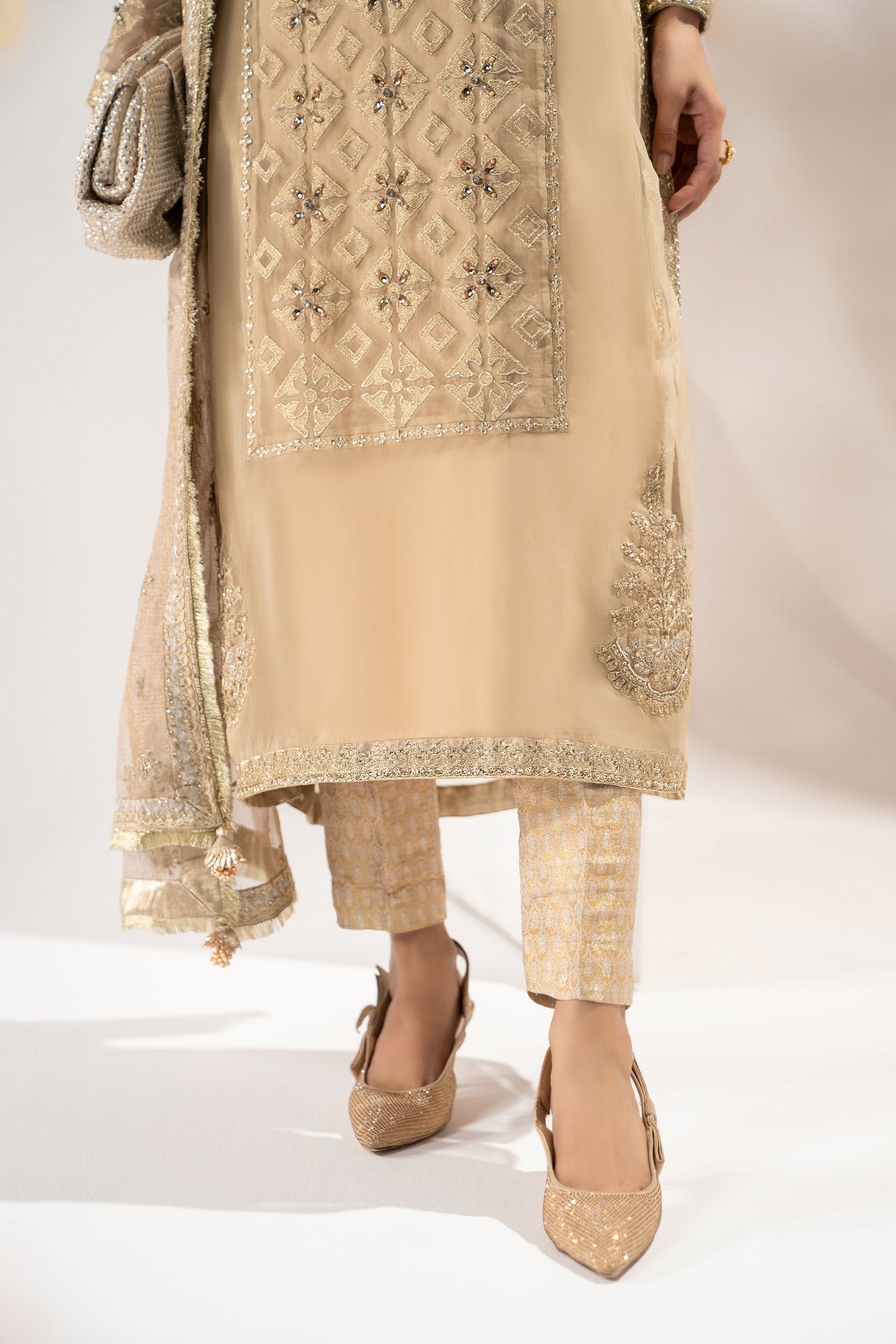 Maria B | Pre Fall 25 | SF-W24-31-BEIGE - House Of Hania