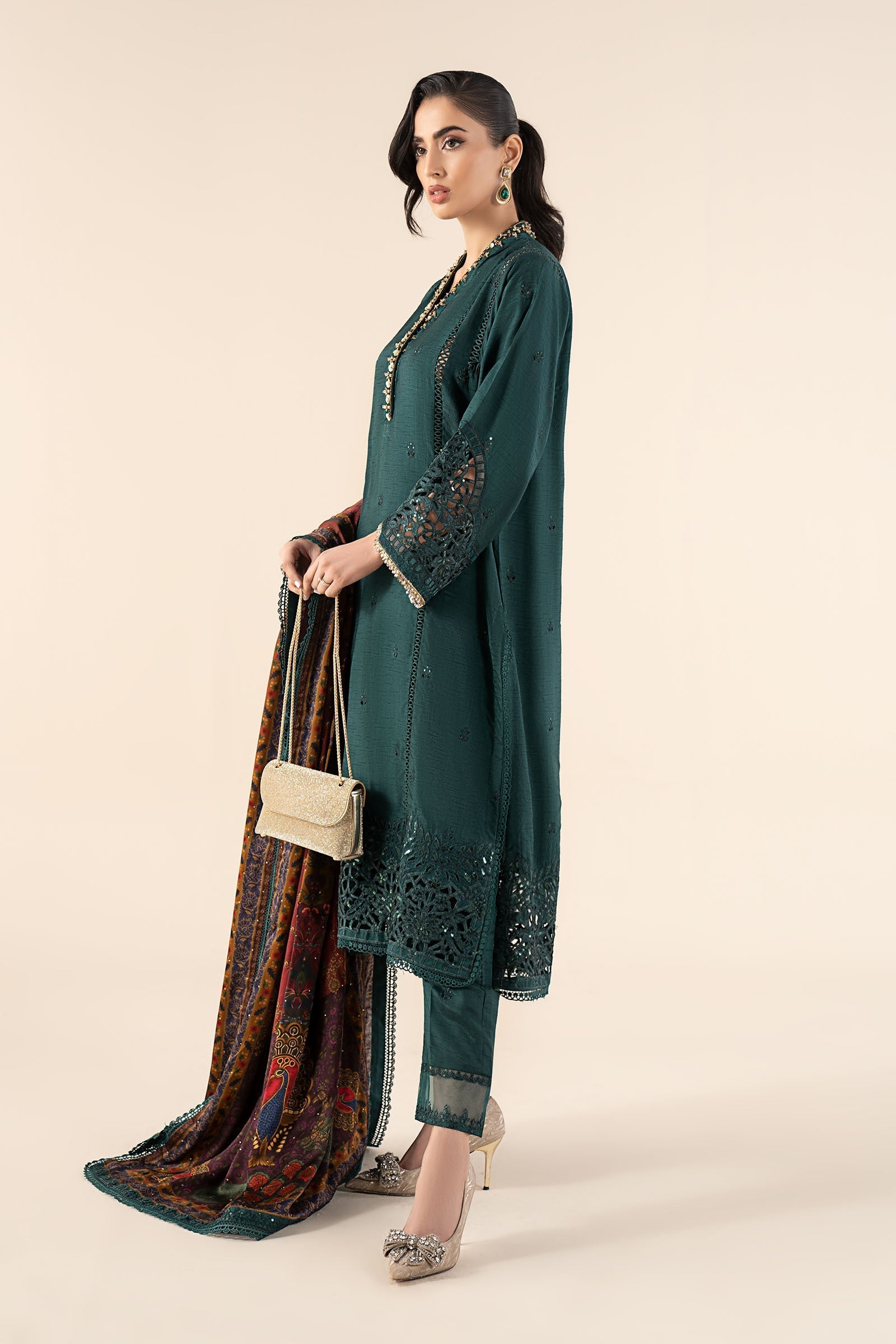 Maria B | Pre Fall 25 | SF-W25-03-Teal - House Of Hania