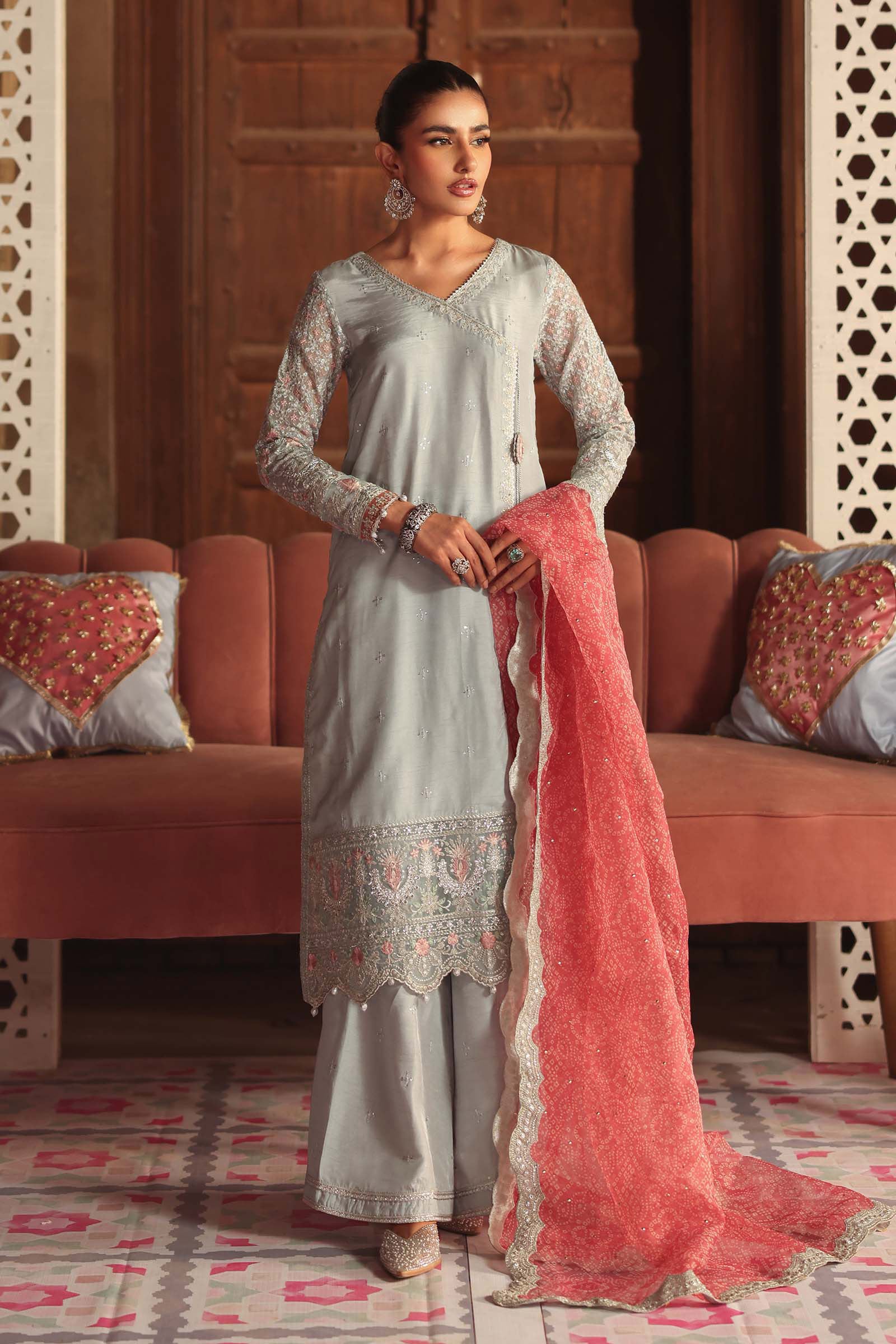 Maria B | Pre Fall 25 | SF-W25-07-Sky Blue - House Of Hania