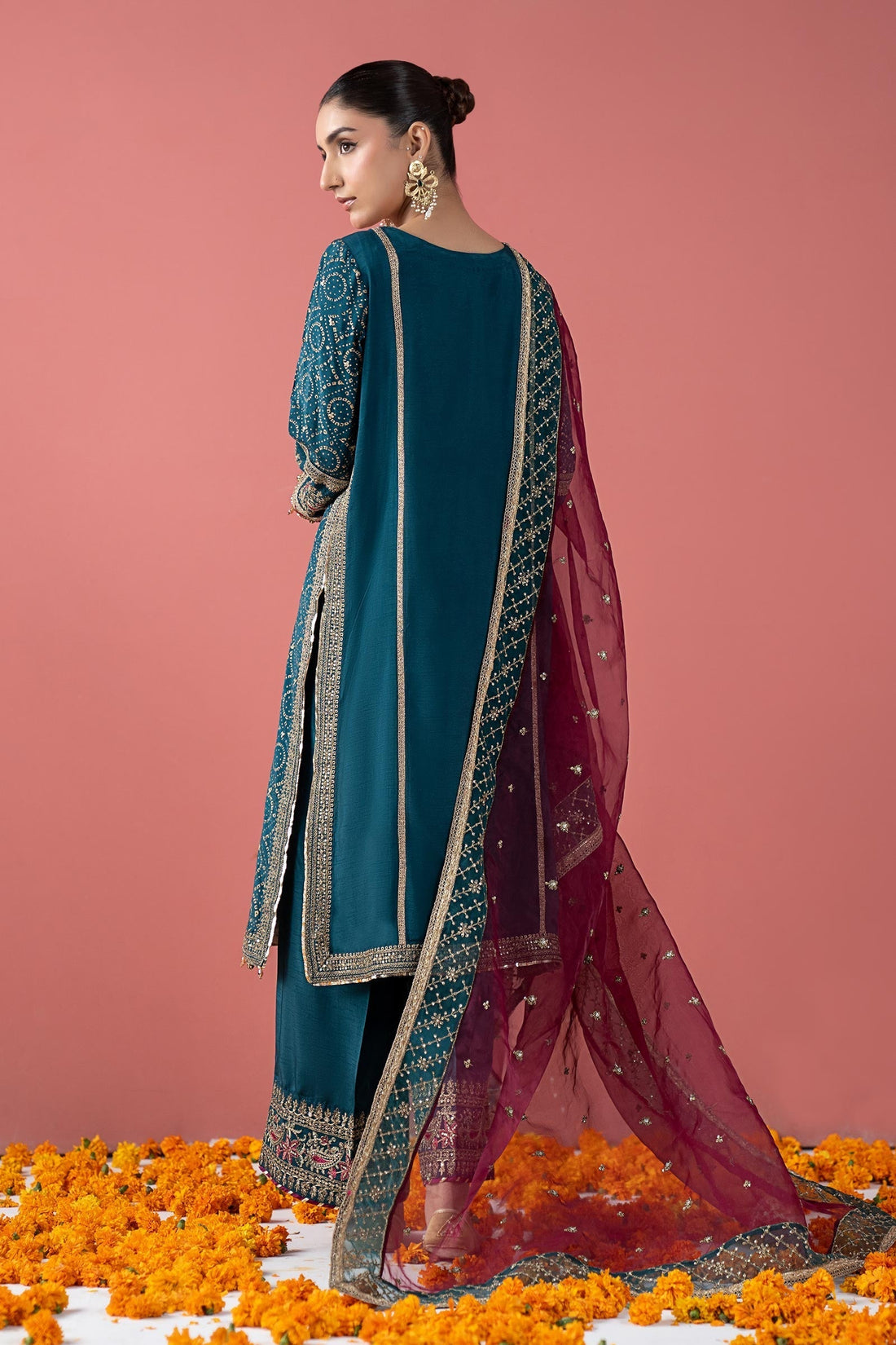 Maria B | Pre Fall 25 | SF-W25-08-Teal - House Of Hania