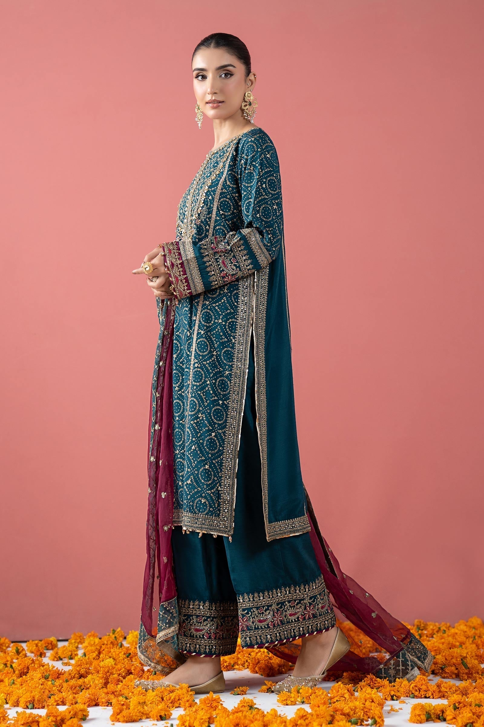 Maria B | Pre Fall 25 | SF-W25-08-Teal - House Of Hania