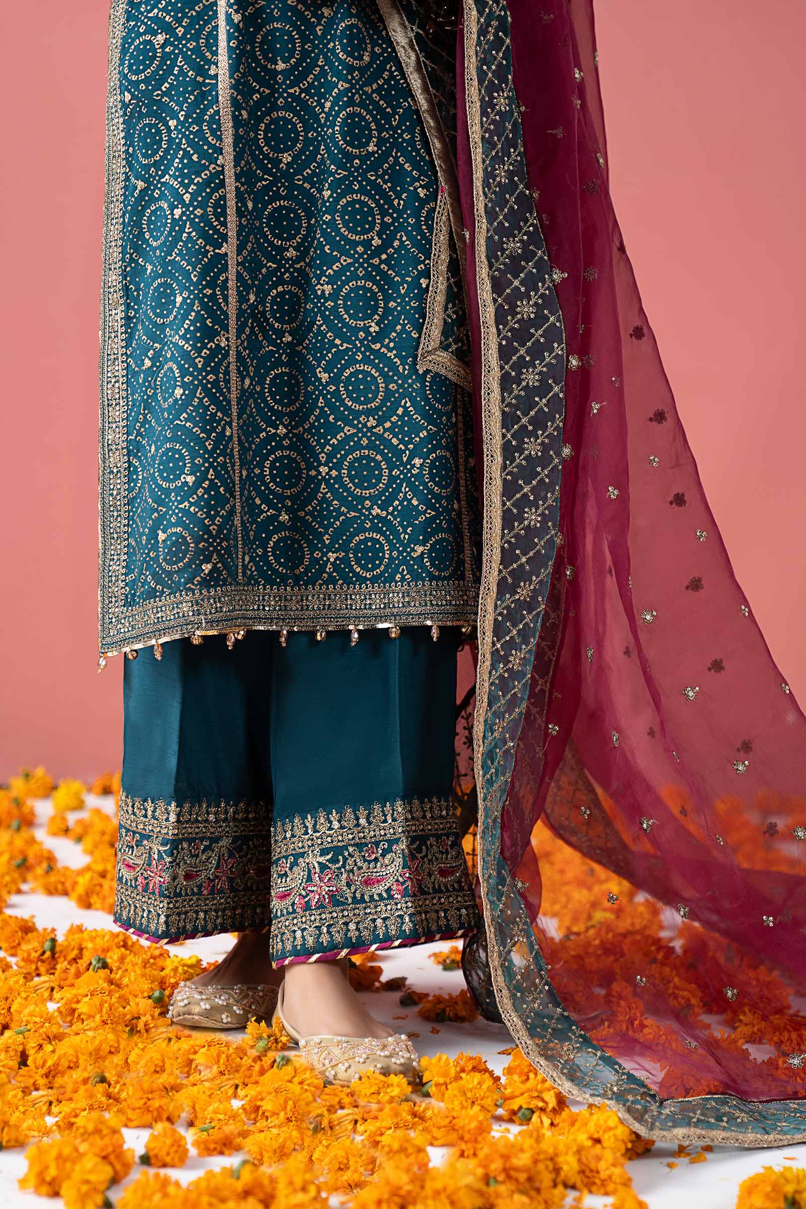 Maria B | Pre Fall 25 | SF-W25-08-Teal - House Of Hania
