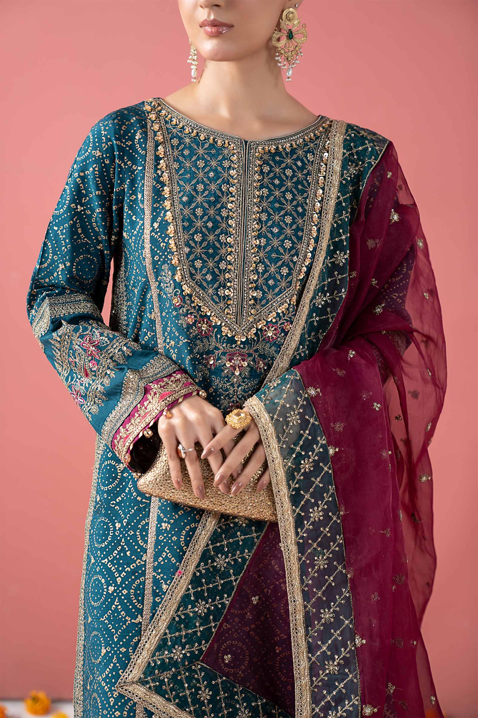 Maria B | Pre Fall 25 | SF-W25-08-Teal - House Of Hania