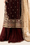 Maria B | Pre Fall 25 | SF-W25-09-Maroon - House Of Hania