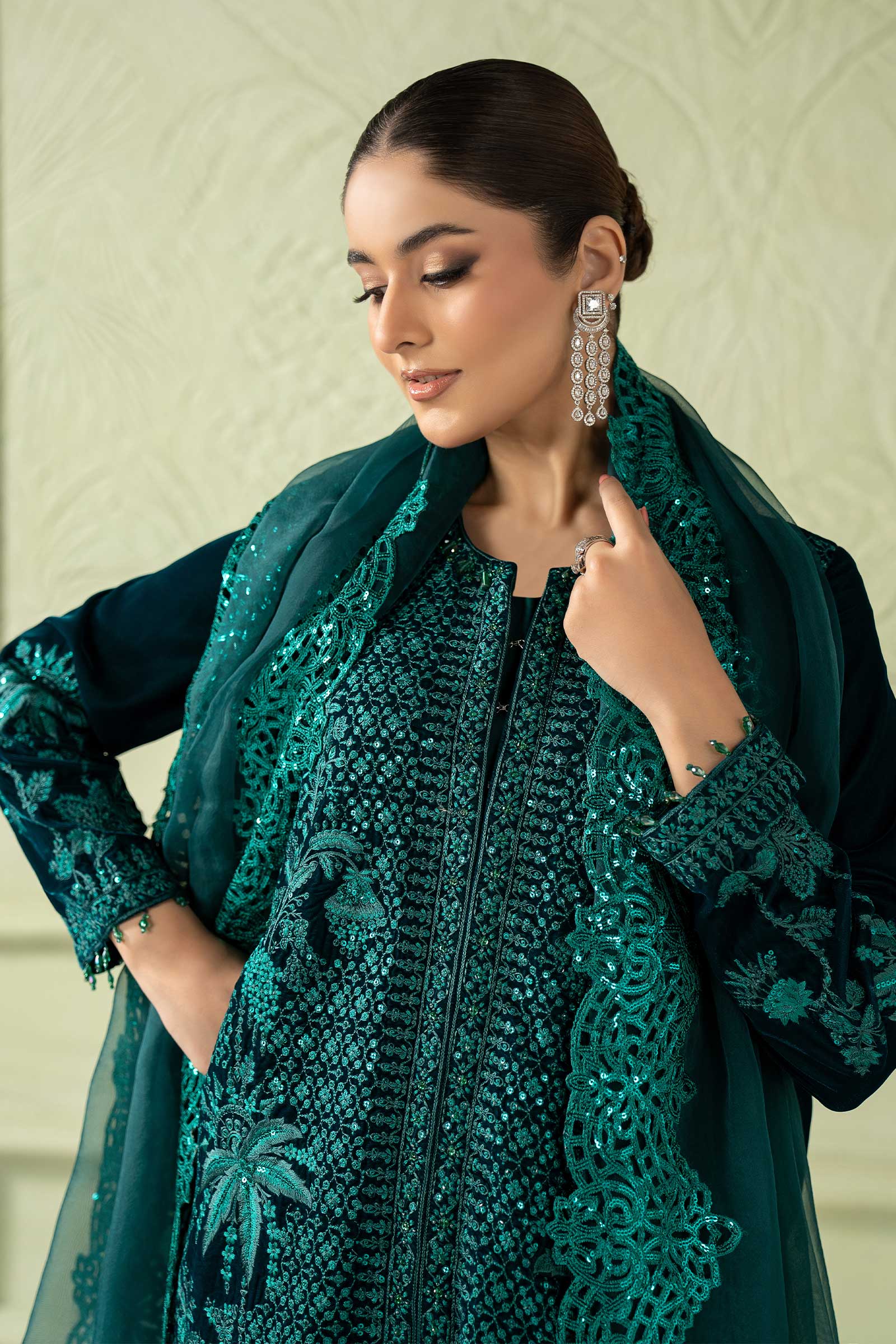 Maria B | Pre Fall 25 | SF-W25-12-Green - House Of Hania