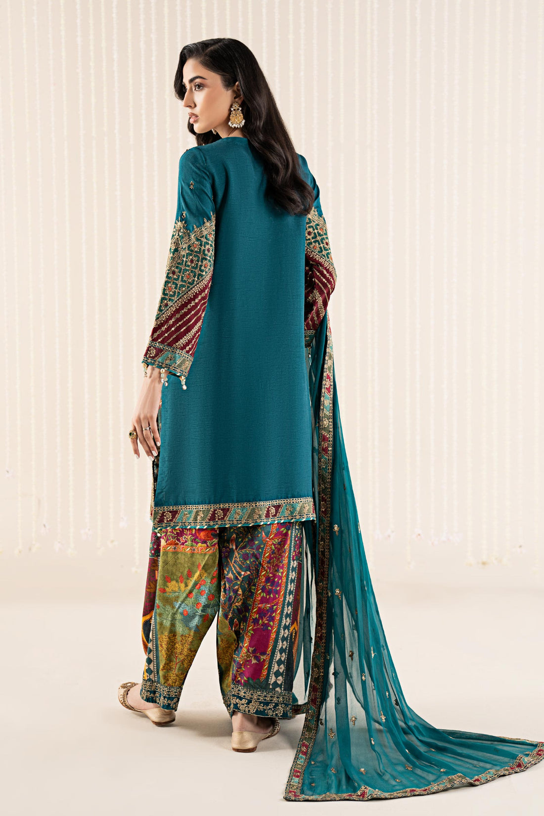 Maria B | Pre Fall 25 | SF-W25-16-Teal - House Of Hania
