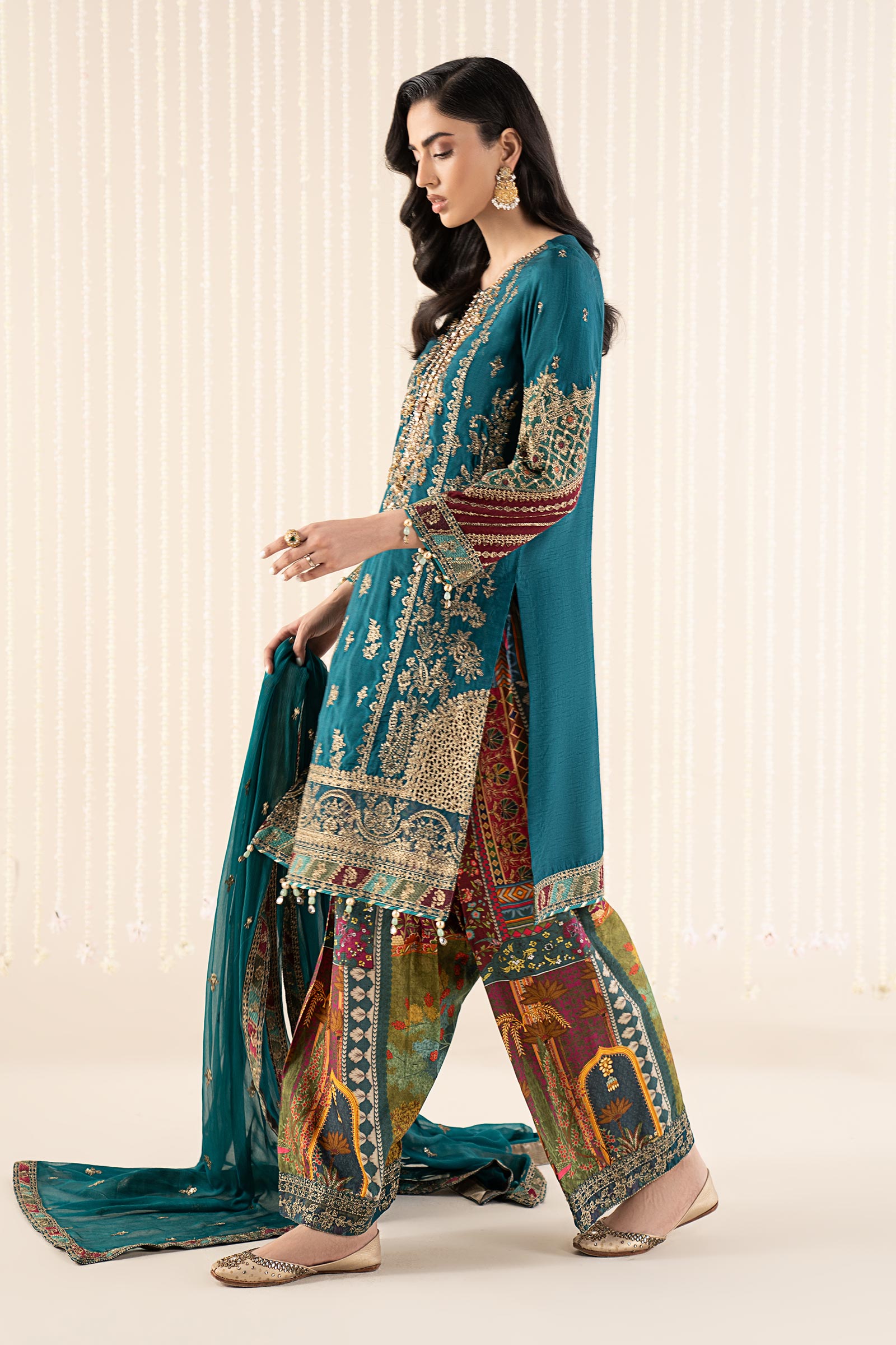 Maria B | Pre Fall 25 | SF-W25-16-Teal - House Of Hania