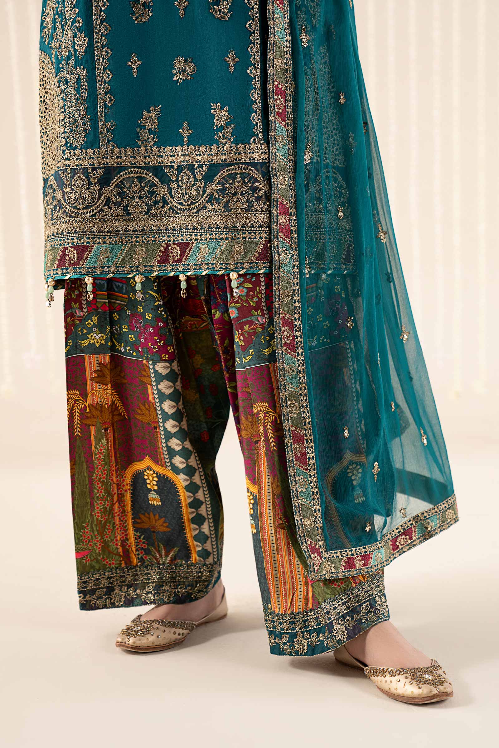 Maria B | Pre Fall 25 | SF-W25-16-Teal - House Of Hania