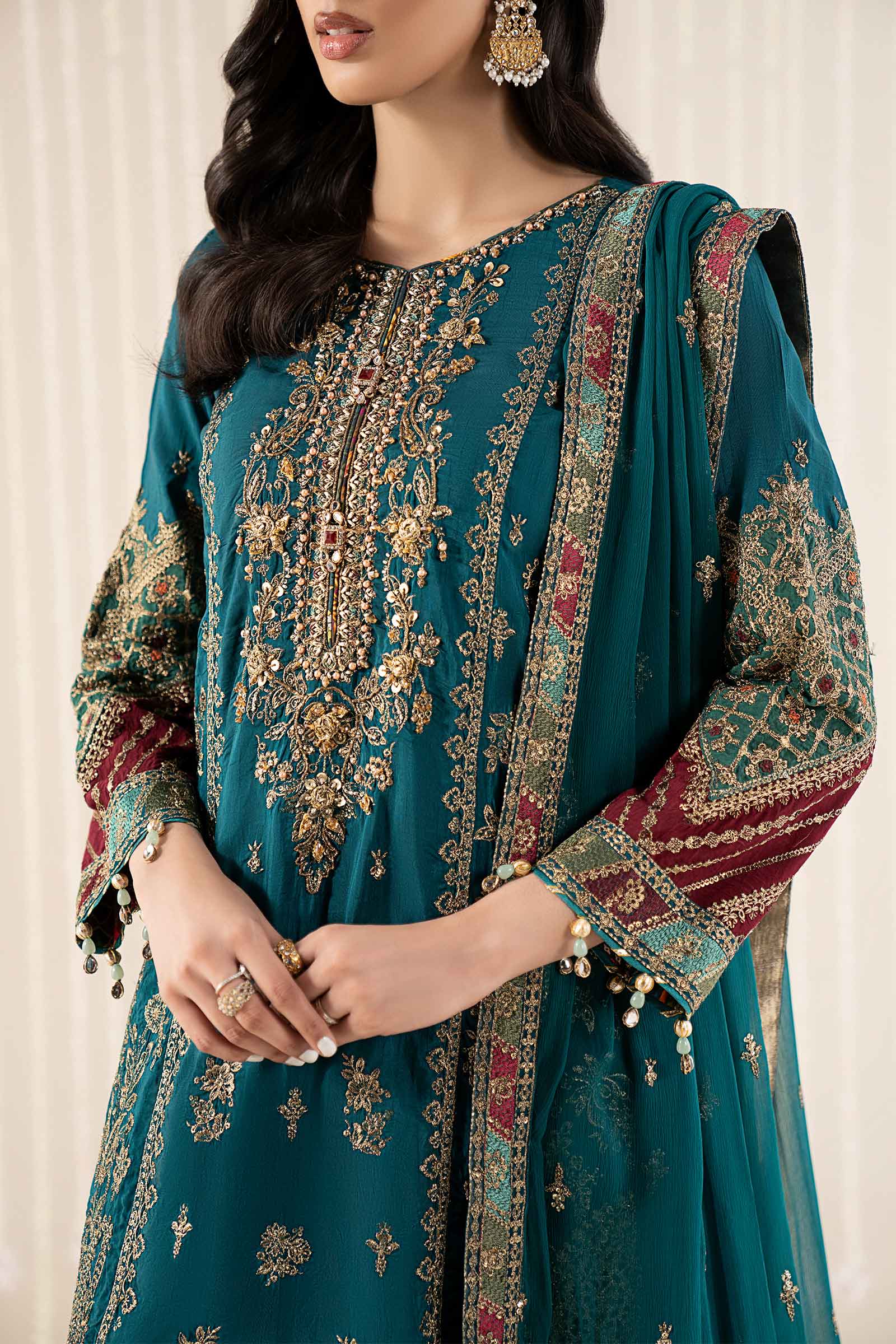 Maria B | Pre Fall 25 | SF-W25-16-Teal - House Of Hania