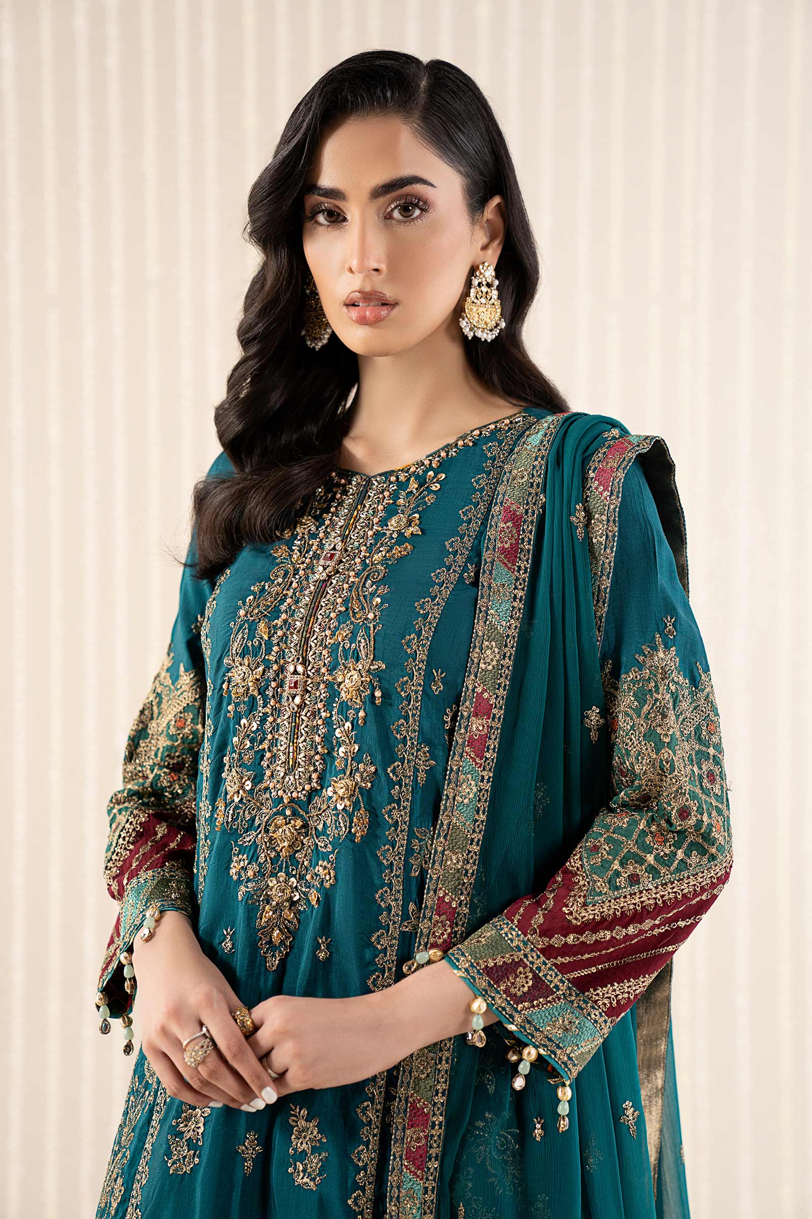 Maria B | Pre Fall 25 | SF-W25-16-Teal - House Of Hania