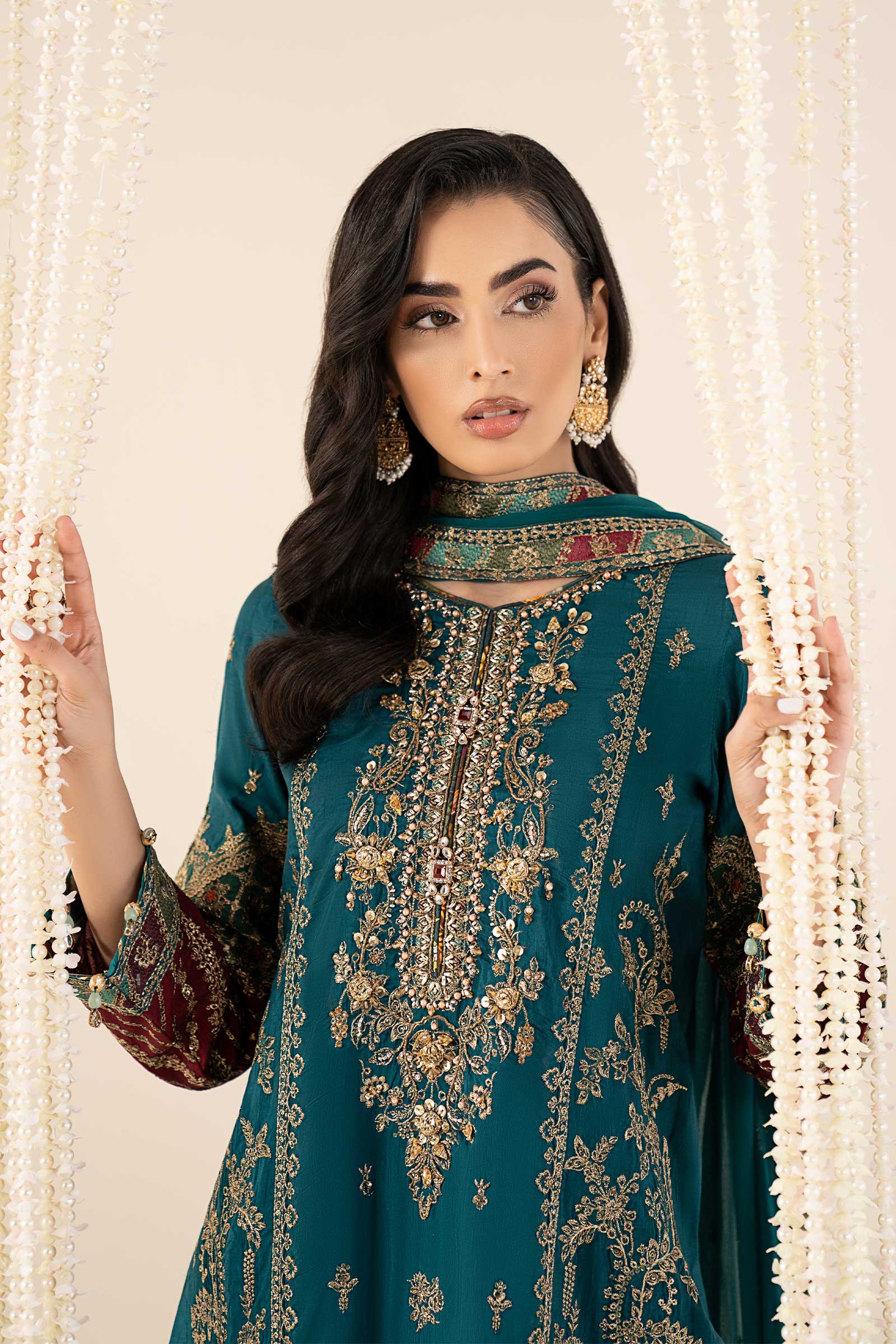 Maria B | Pre Fall 25 | SF-W25-16-Teal - House Of Hania