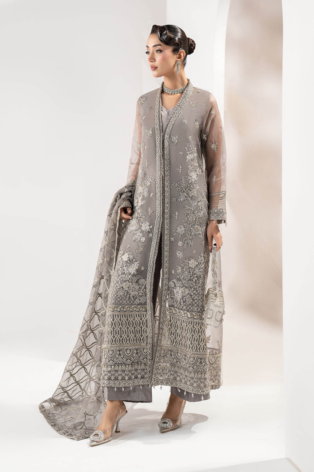 Maria B | Pre Fall 25 | SF-W25-34-Grey - House Of Hania