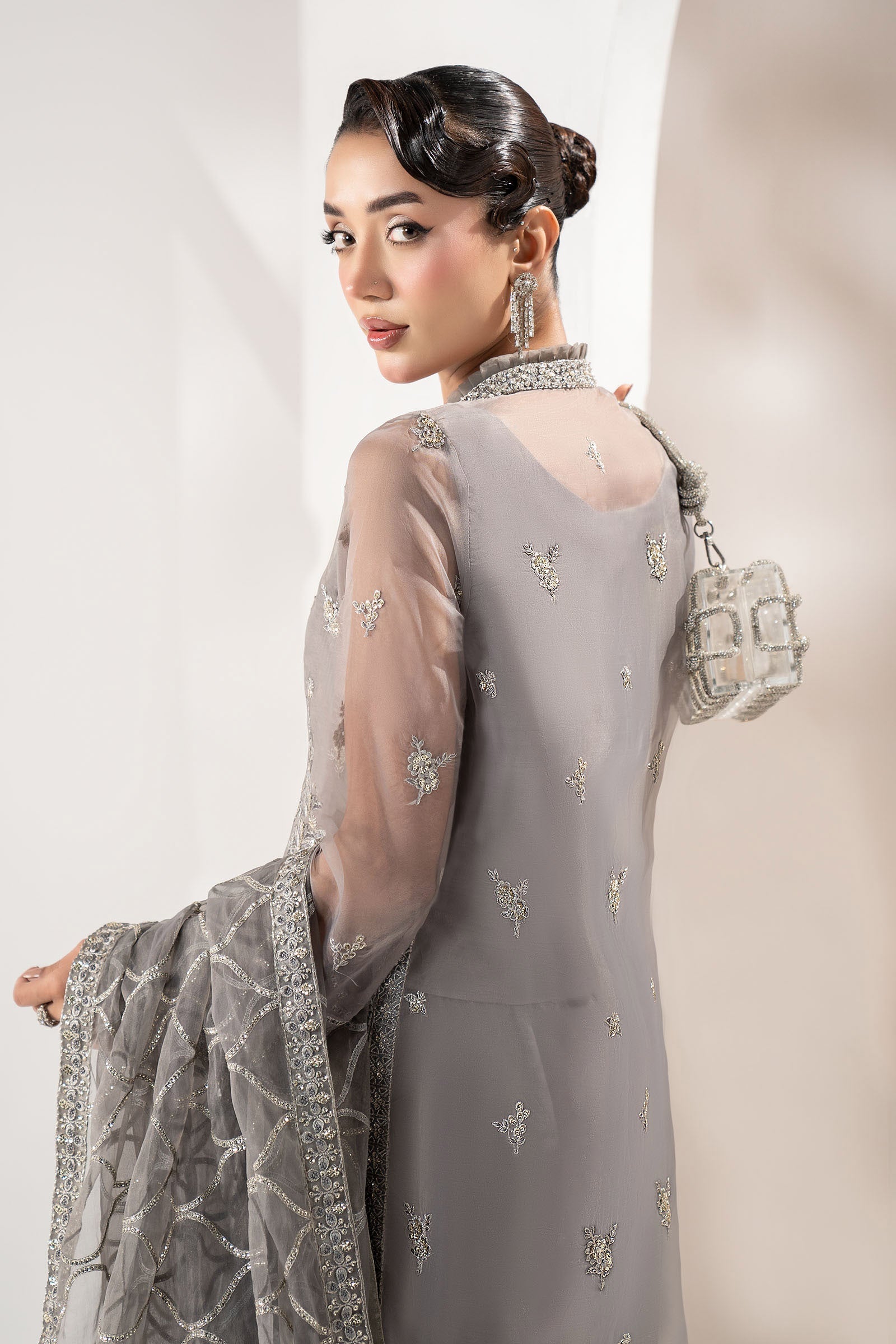 Maria B | Pre Fall 25 | SF-W25-34-Grey - House Of Hania