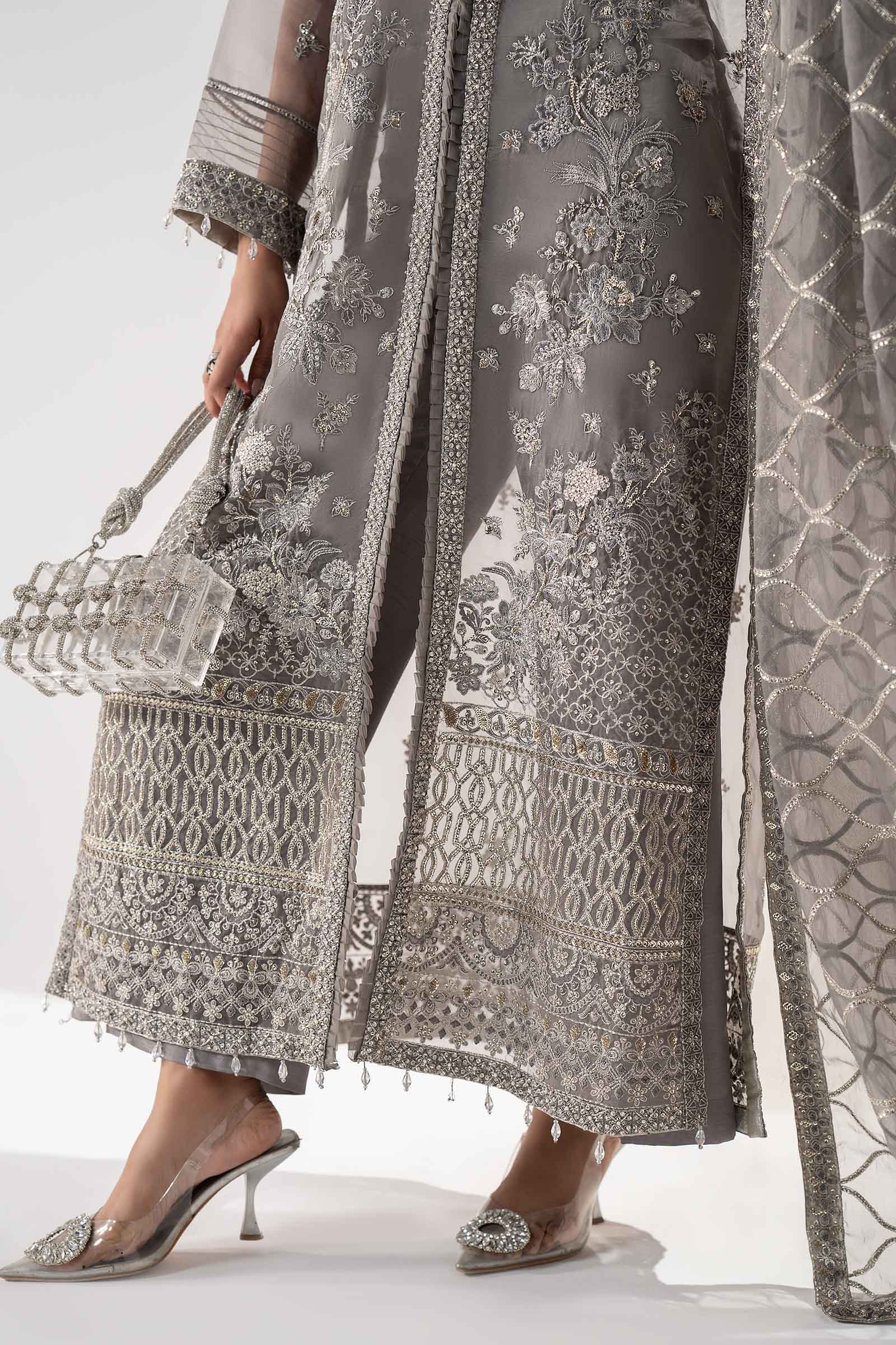Maria B | Pre Fall 25 | SF-W25-34-Grey - House Of Hania