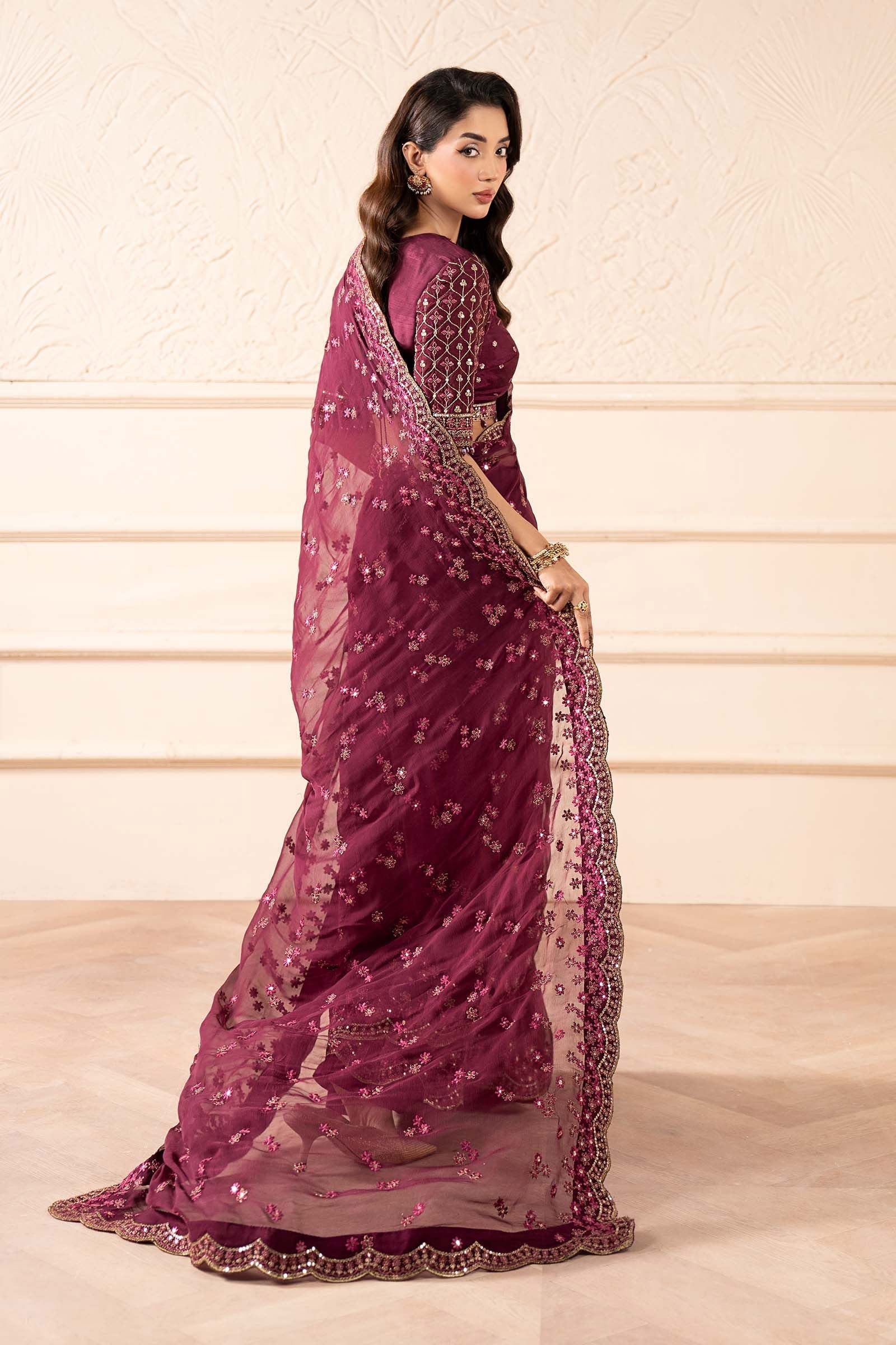 Maria B | Pre Fall 25 | SF-W25-36-Plum - House Of Hania