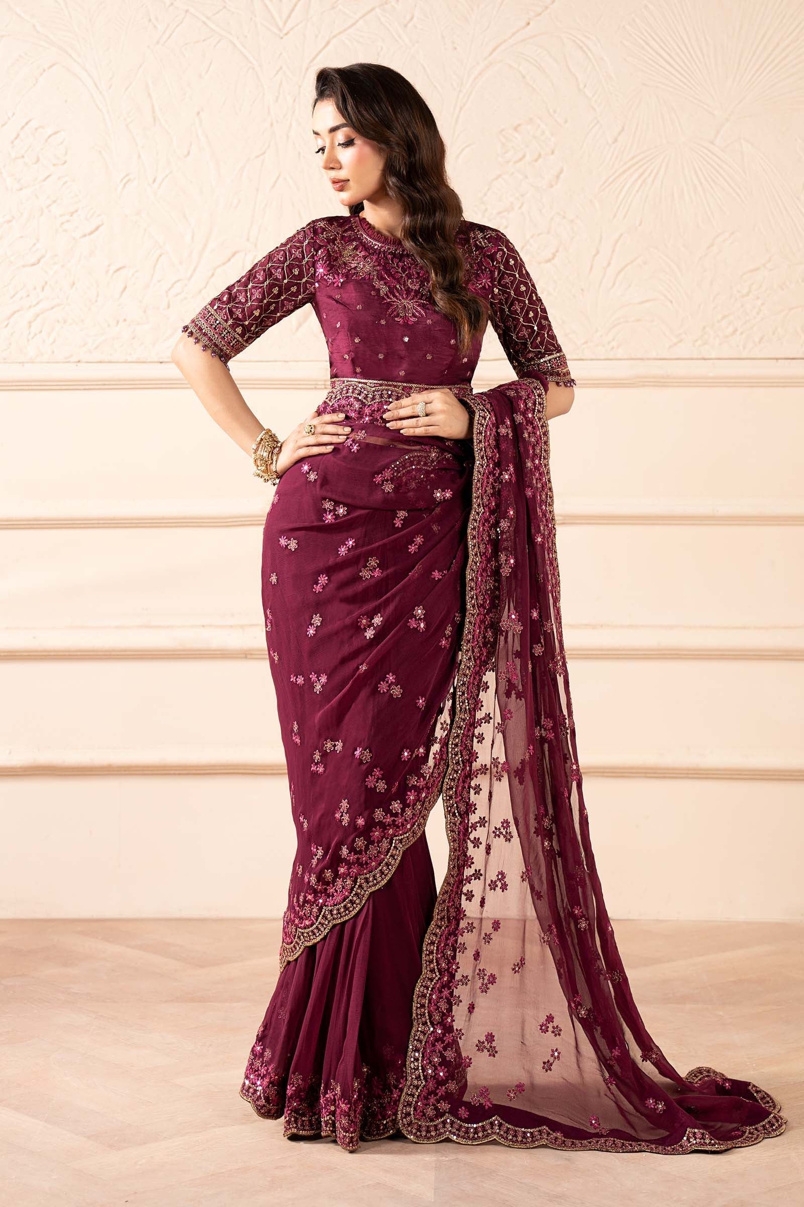 Maria B | Pre Fall 25 | SF-W25-36-Plum - House Of Hania