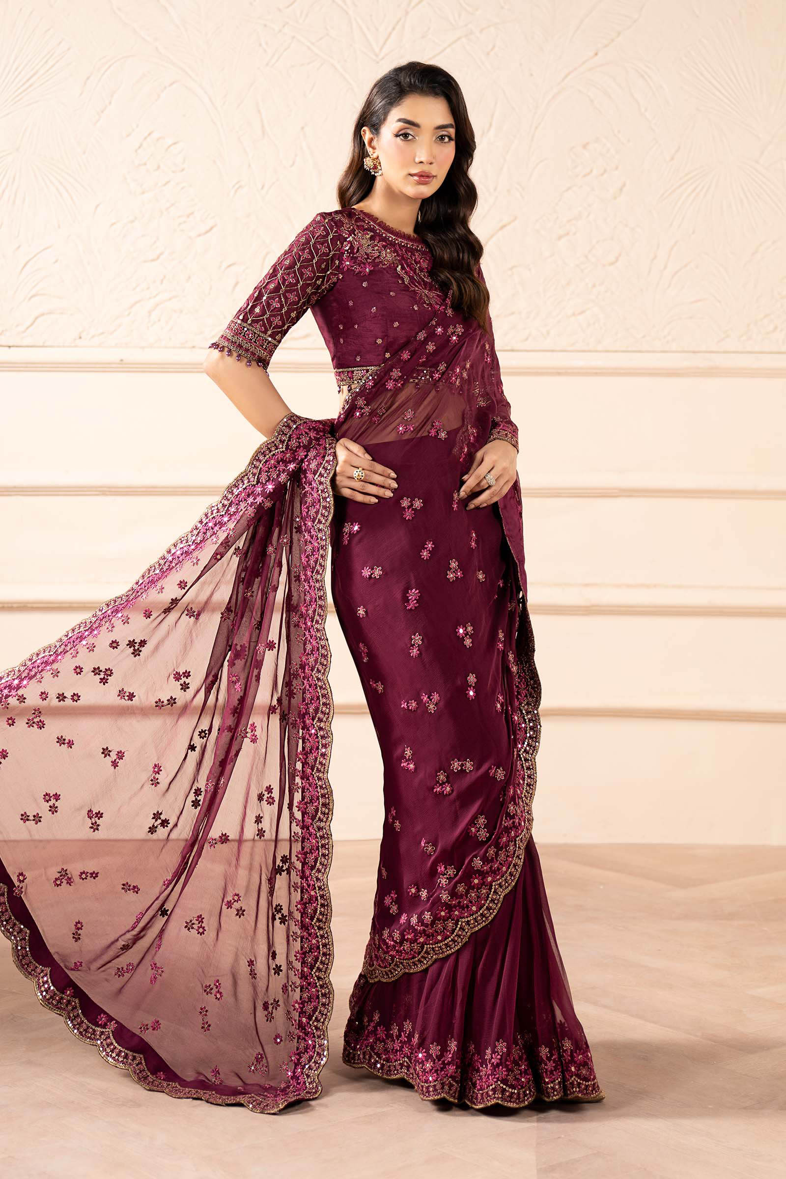 Maria B | Pre Fall 25 | SF-W25-36-Plum - House Of Hania