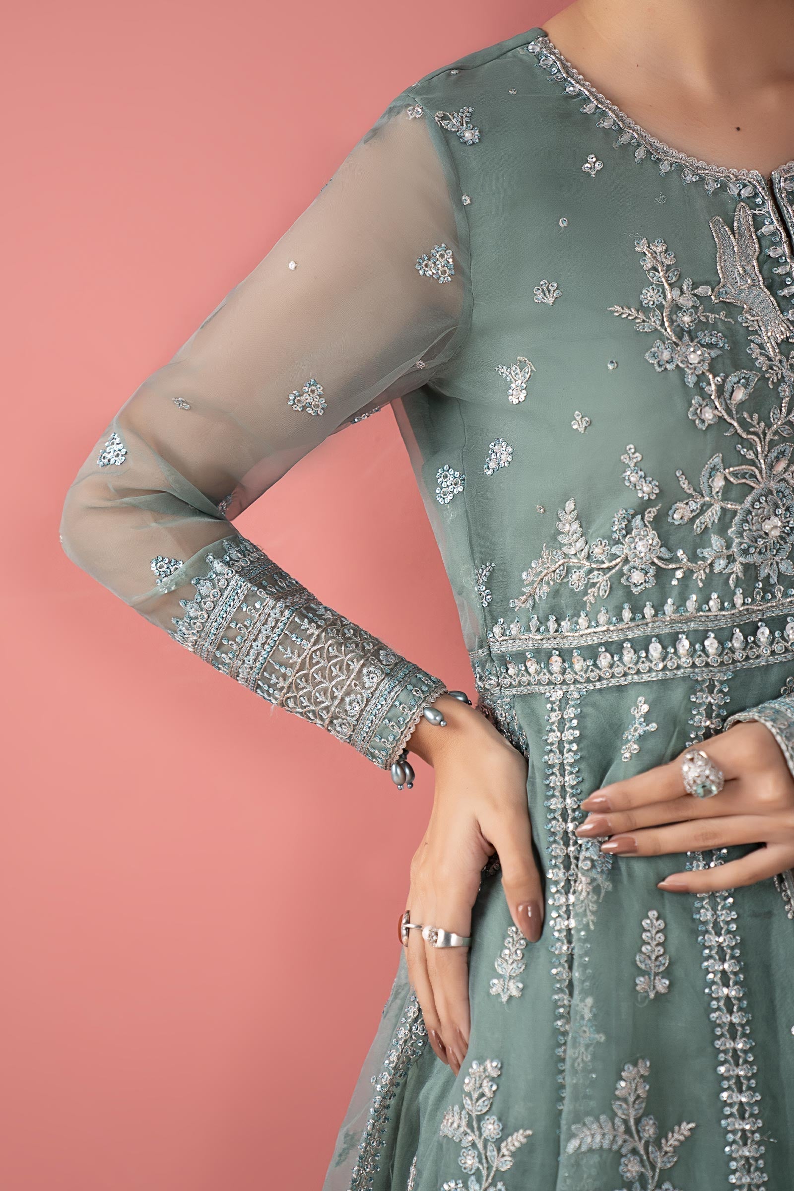 Maria B | Pre Fall 25 | SF-W25-38-Ice Blue - House Of Hania