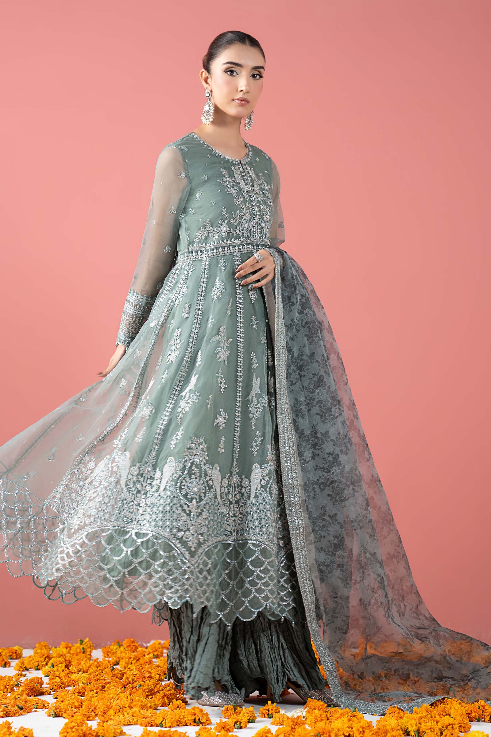 Maria B | Pre Fall 25 | SF-W25-38-Ice Blue - House Of Hania