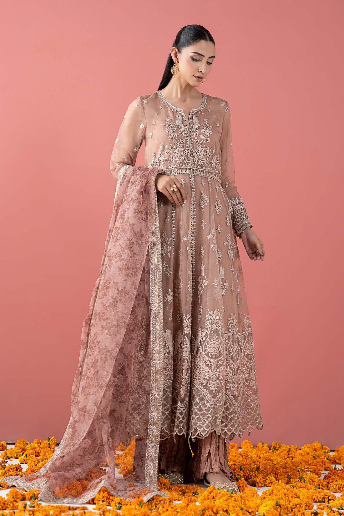 Maria B | Pre Fall 25 | SF-W25-38-Tea Pink - House Of Hania