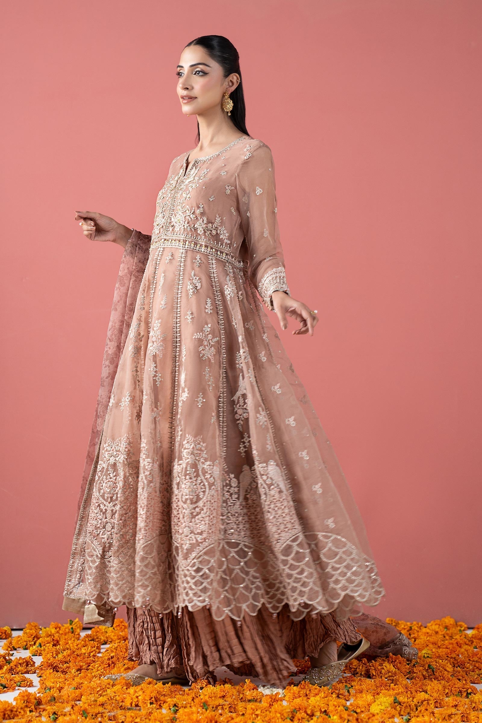 Maria B | Pre Fall 25 | SF-W25-38-Tea Pink - House Of Hania
