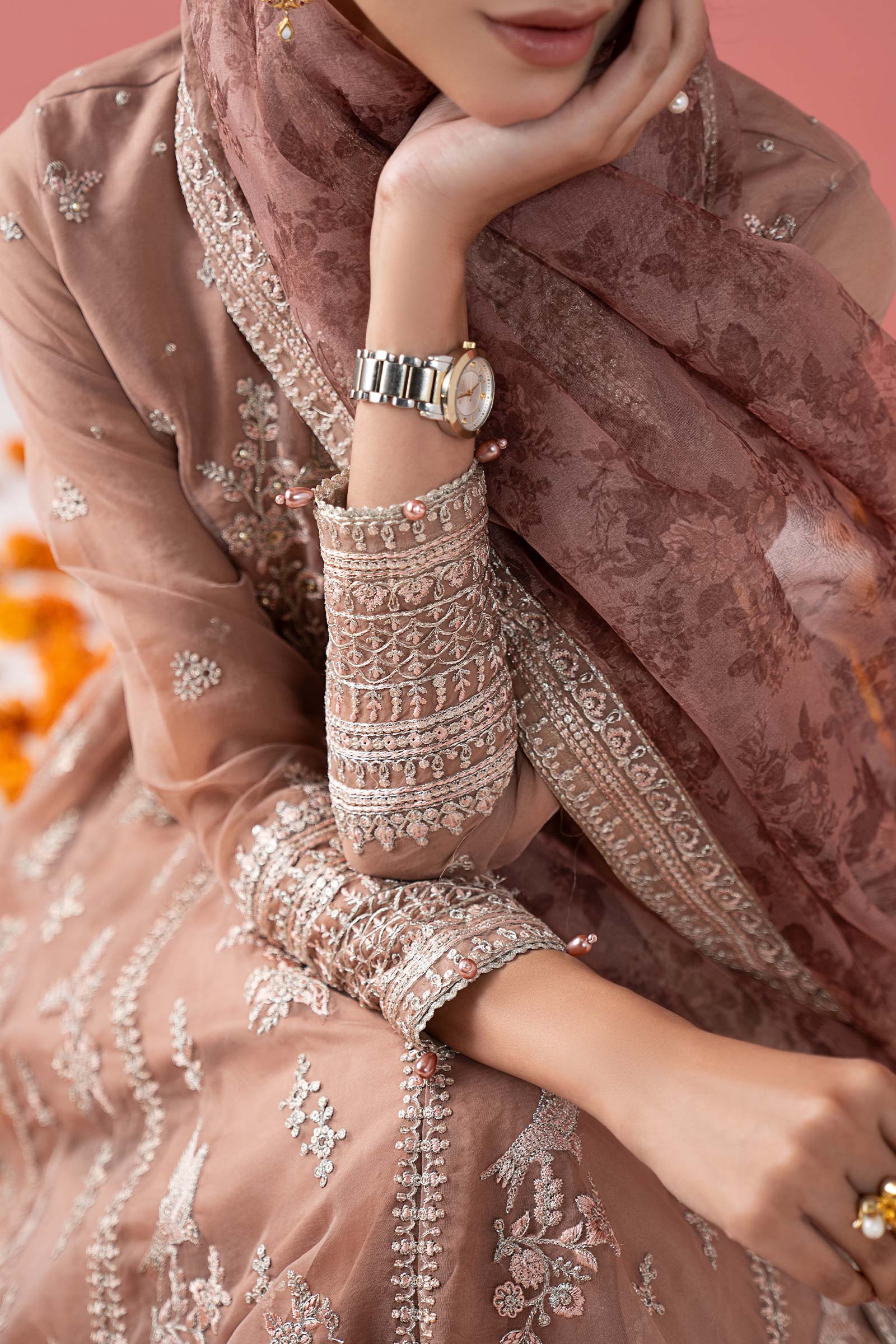 Maria B | Pre Fall 25 | SF-W25-38-Tea Pink - House Of Hania