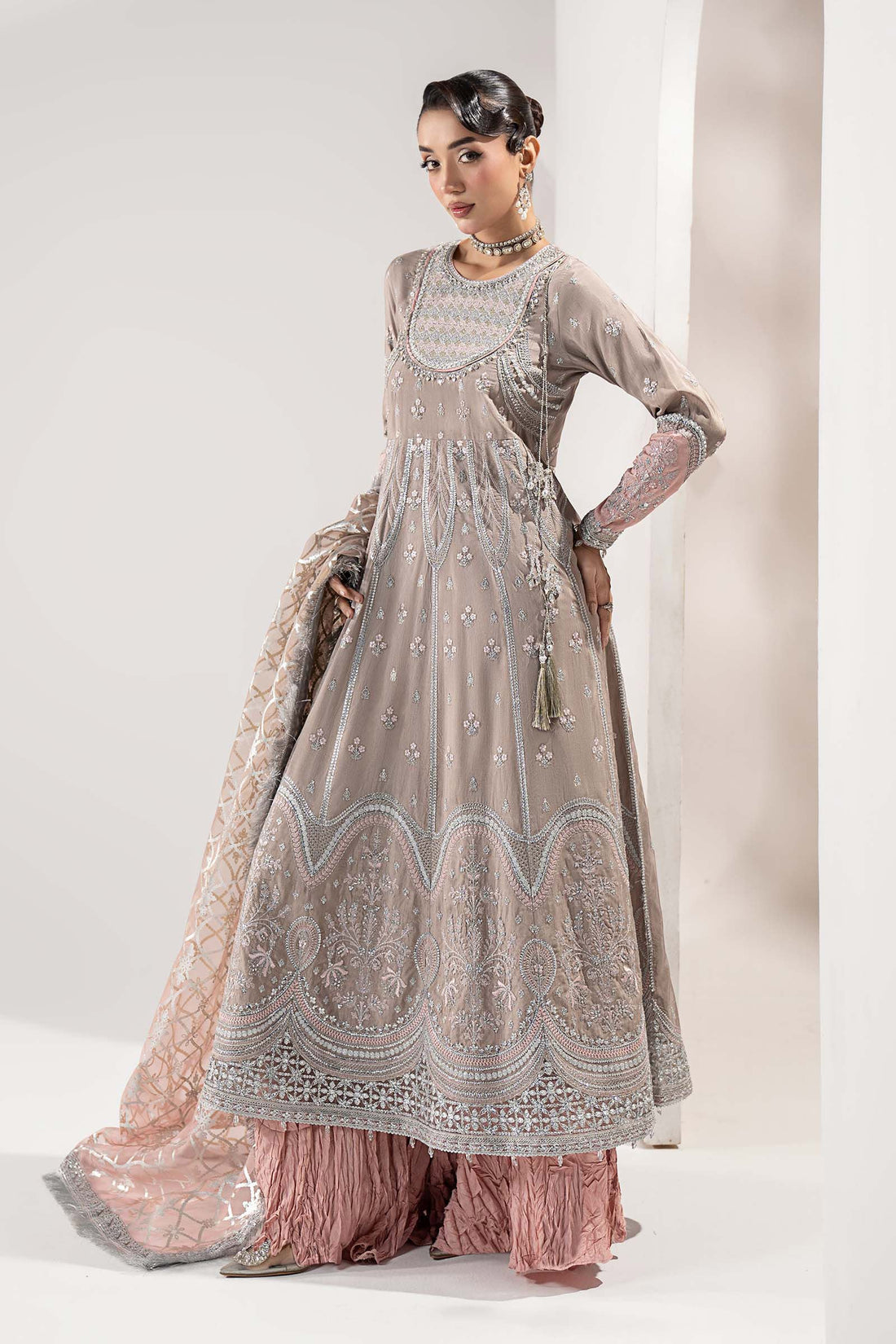 Maria B | Pre Fall 25 | SF-W25-40-Grey - House Of Hania