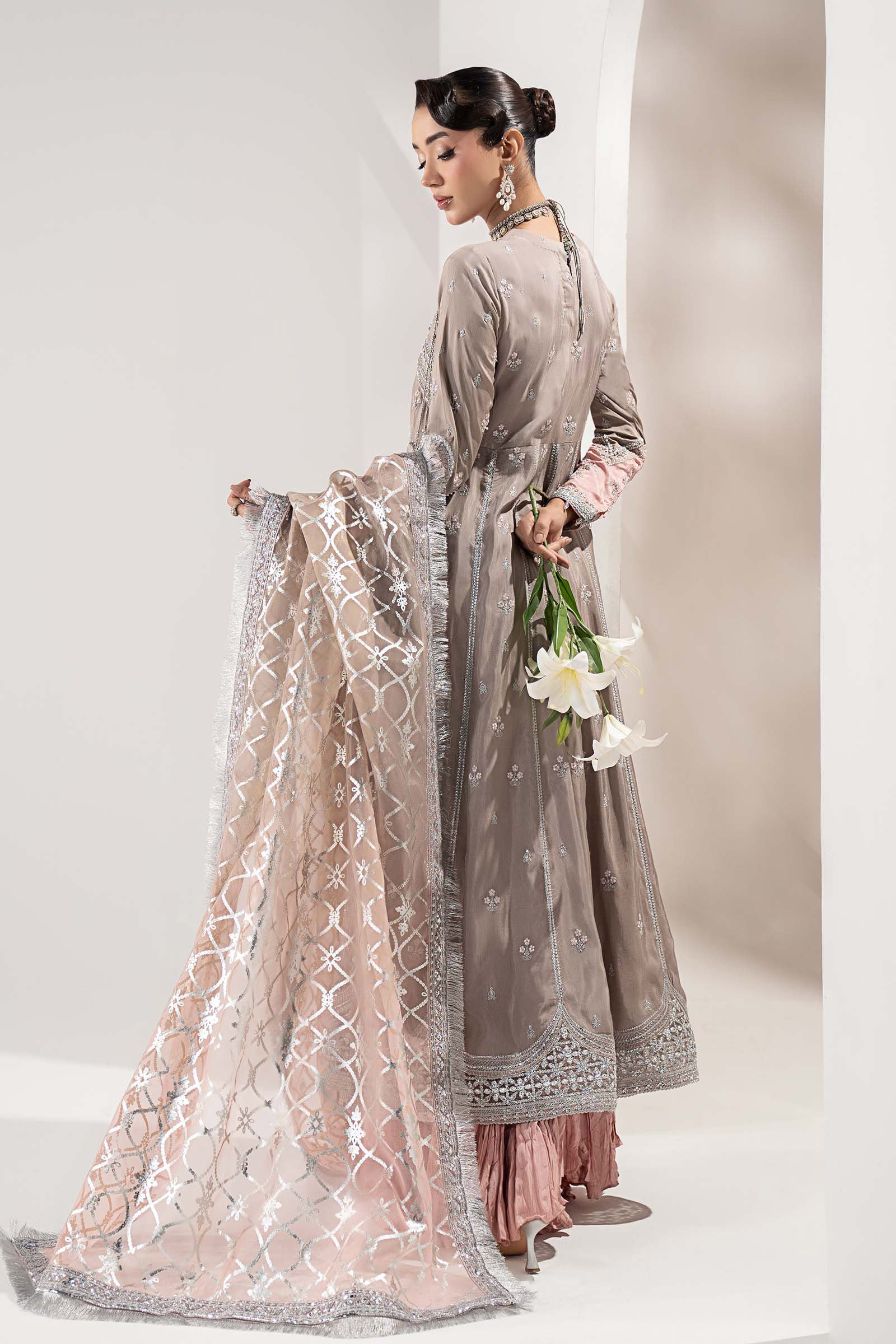 Maria B | Pre Fall 25 | SF-W25-40-Grey - House Of Hania