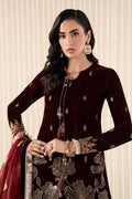 Maria B | Pre Fall 25 | SF-W25-43-Maroon - House Of Hania
