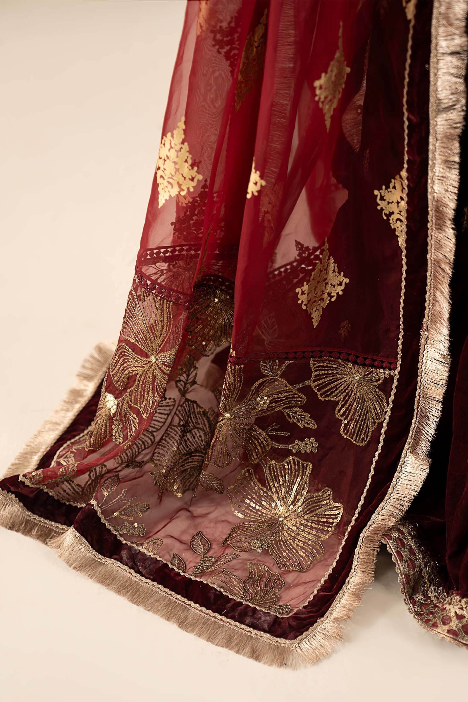 Maria B | Pre Fall 25 | SF-W25-43-Maroon - House Of Hania