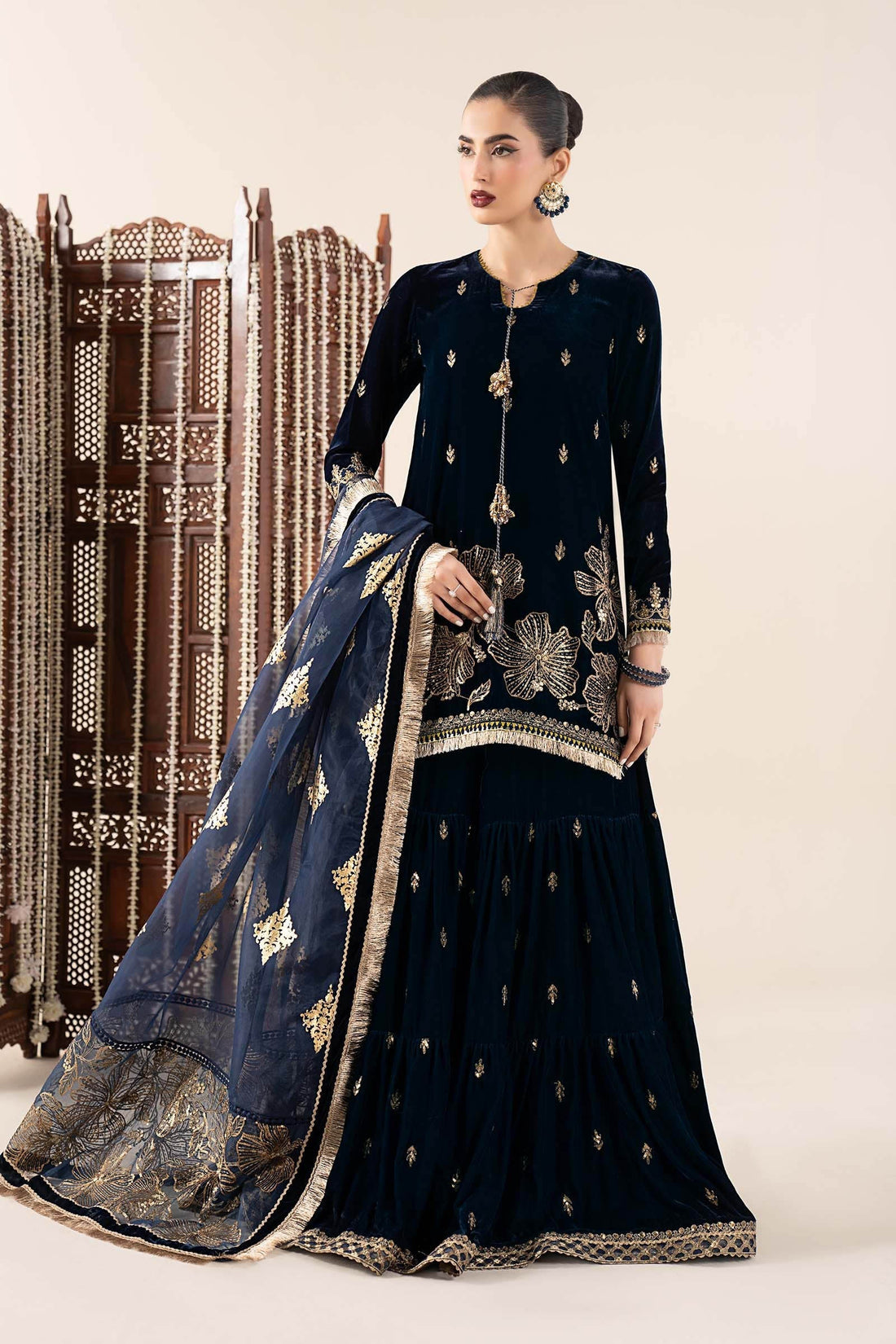 Maria B | Pre Fall 25 | SF-W25-43-Navy Blue - House Of Hania
