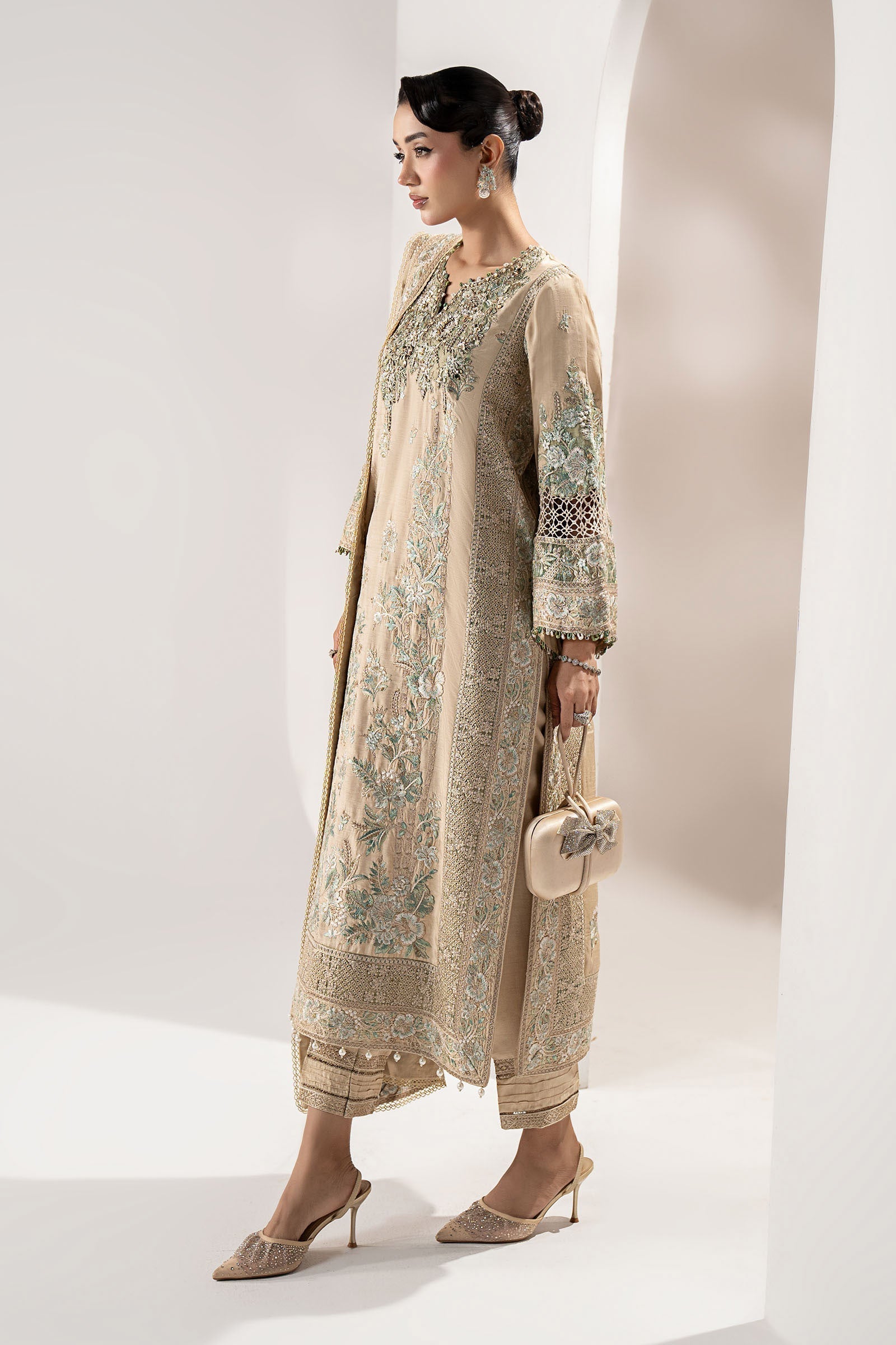 Maria B | Pre Fall 25 | SF-W25-51-BEIGE - House Of Hania