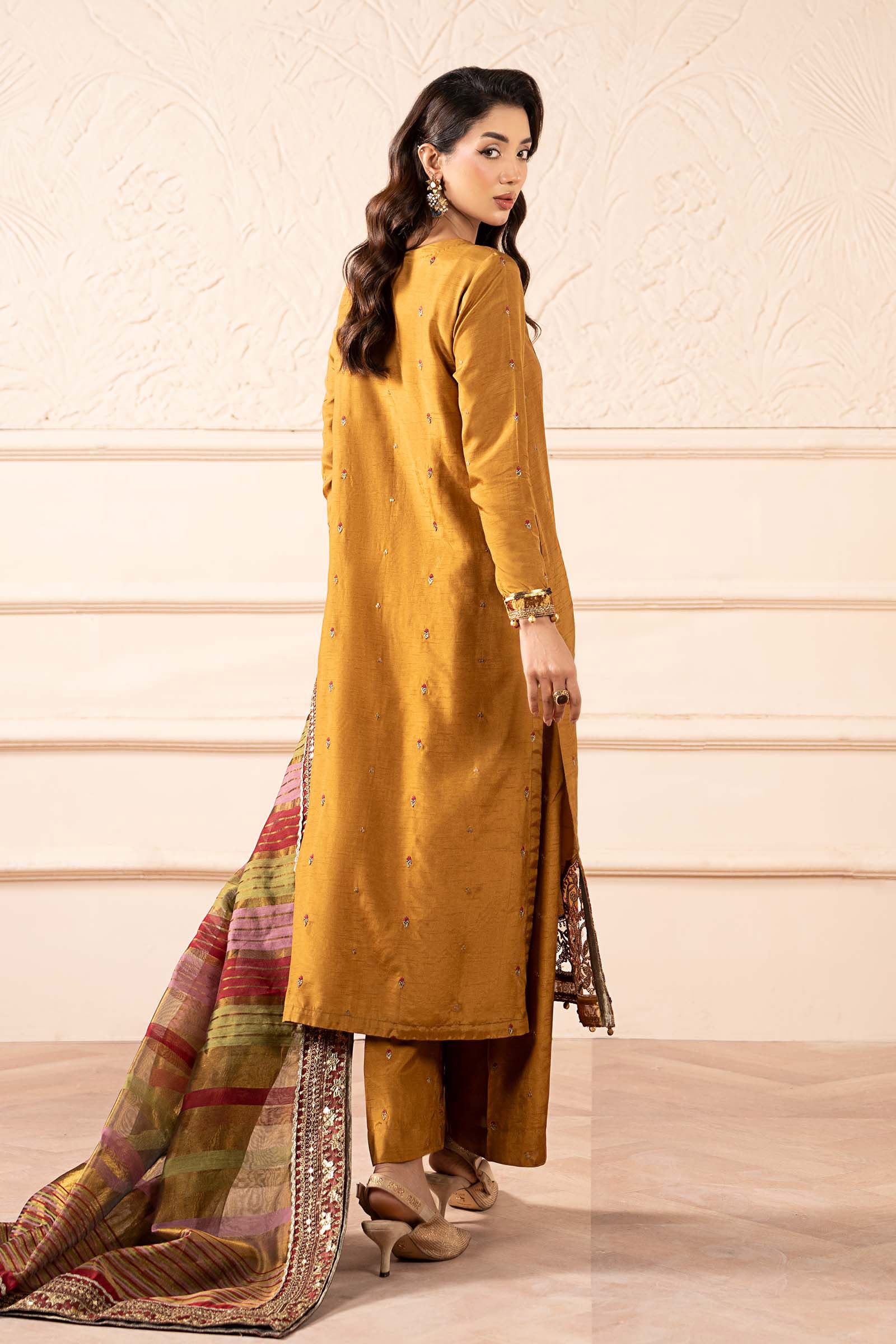 Maria B | Pre Fall 25 | SF-W25-60-Mustard - House Of Hania