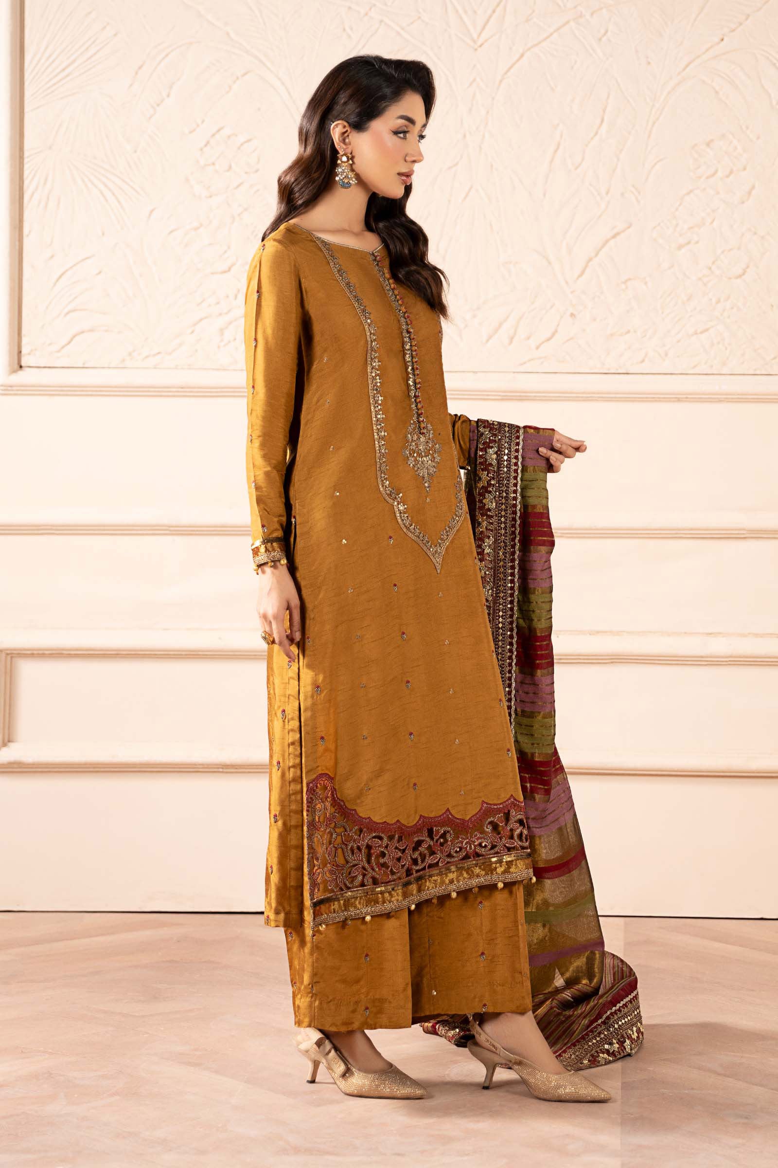 Maria B | Pre Fall 25 | SF-W25-60-Mustard - House Of Hania