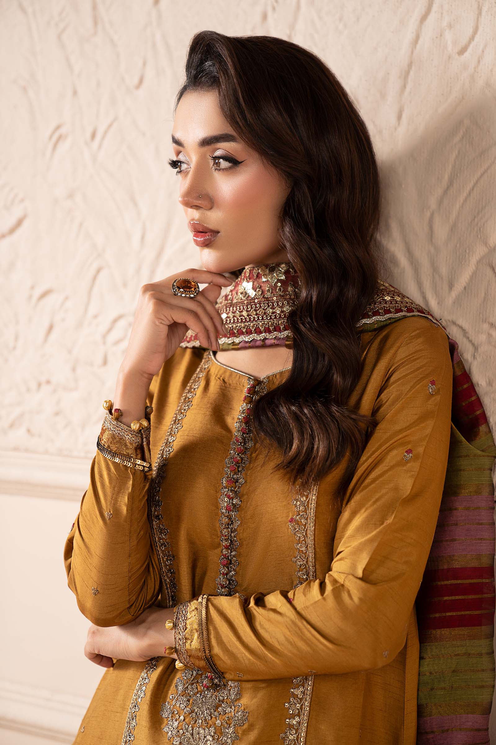 Maria B | Pre Fall 25 | SF-W25-60-Mustard - House Of Hania