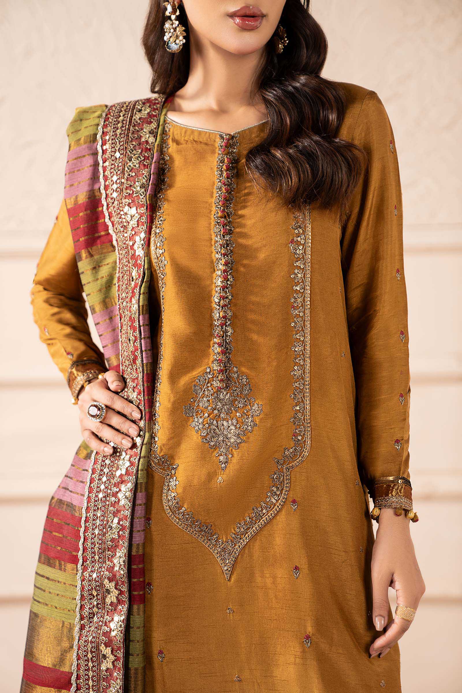 Maria B | Pre Fall 25 | SF-W25-60-Mustard - House Of Hania