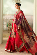 Maria B | Pre Fall Dresses | 3 Piece Embroidered Bamber Raw Silk Suit Carrot Pink - House Of Hania