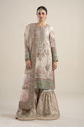 Maria B | Pre Fall Dresses | 3 Piece Embroidered Bamber Raw Silk Suit HH - House Of Hania