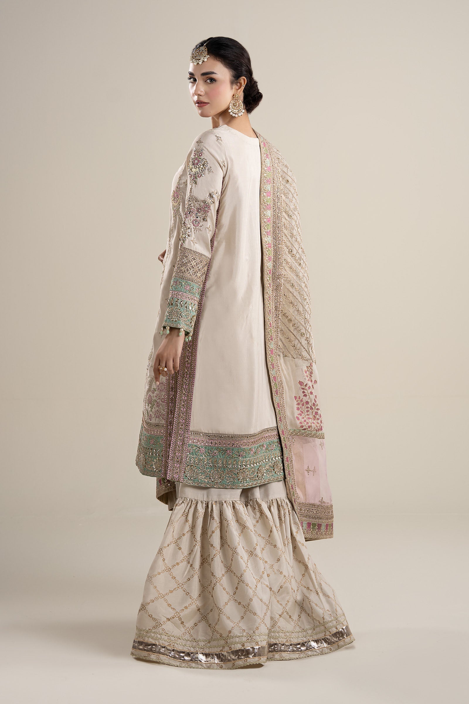 Maria B | Pre Fall Dresses | 3 Piece Embroidered Bamber Raw Silk Suit HH - House Of Hania