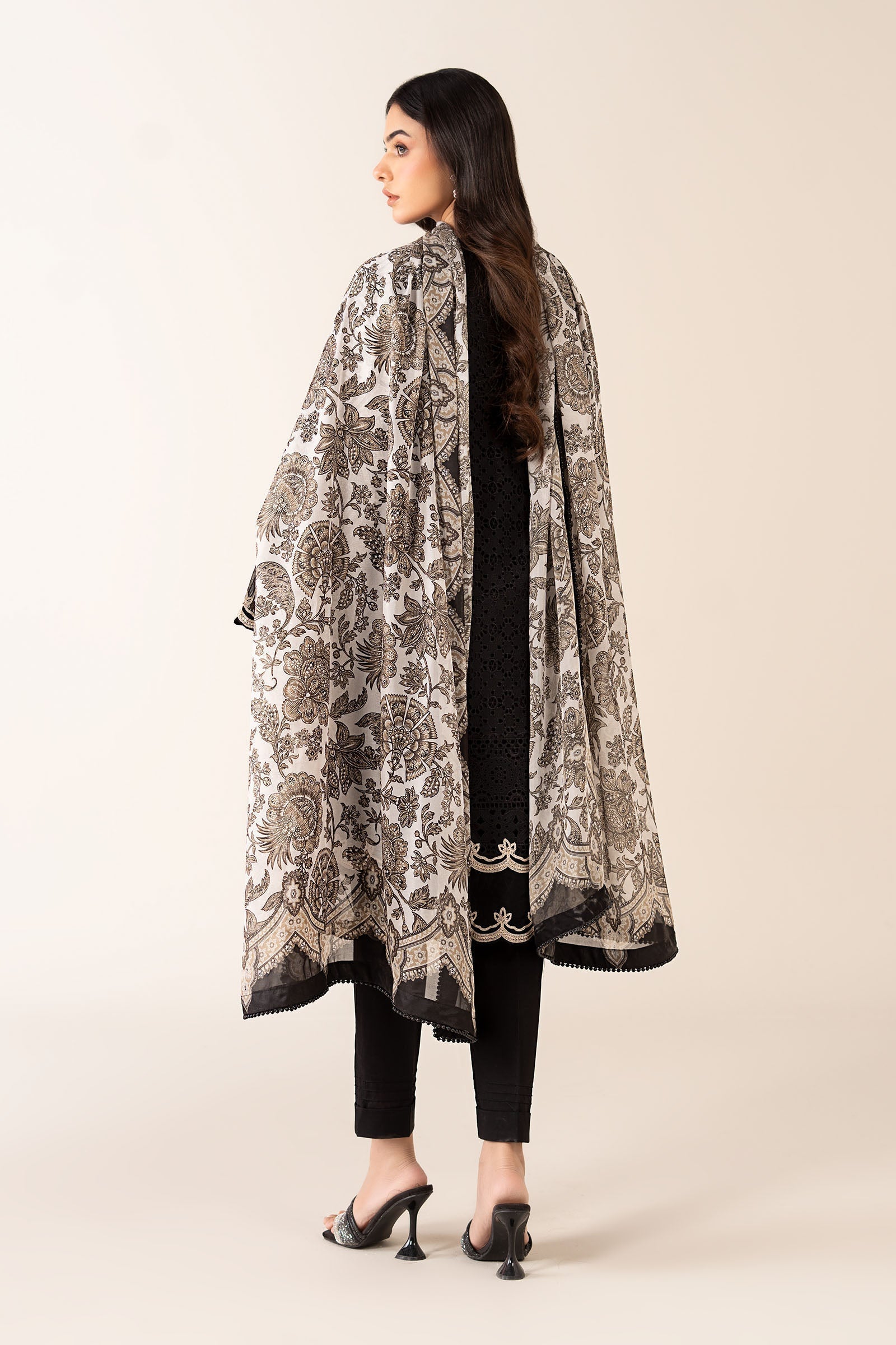 Maria B | Pre Fall Dresses | 3 Piece Embroidered Chiffon Suit BB - House Of Hania