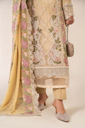 Maria B | Pre Fall Dresses | 3 Piece Embroidered Chiffon Suit Yellow - House Of Hania